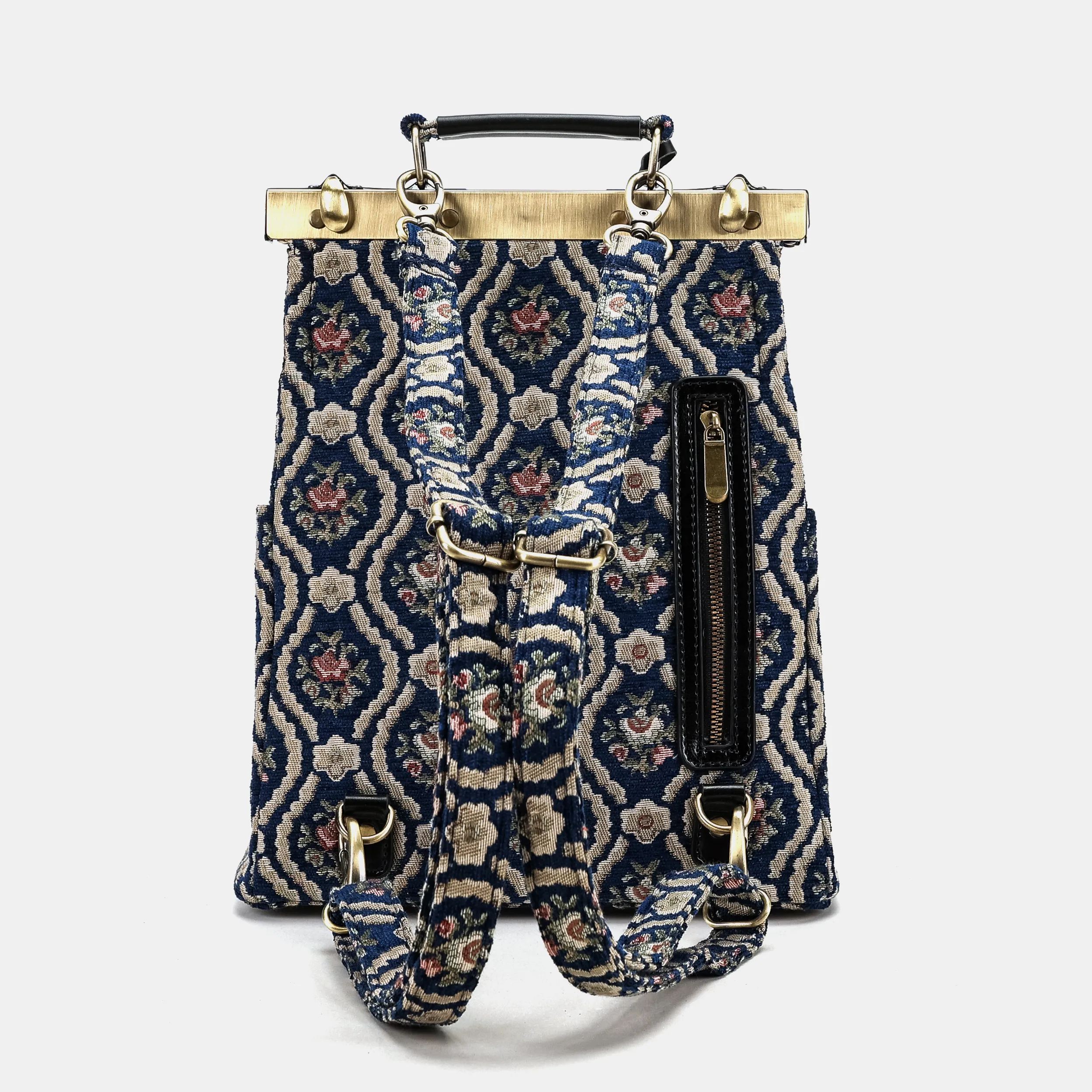 Traditional Blue Helena Carpet Backpack Gladstone Bag - Image 5