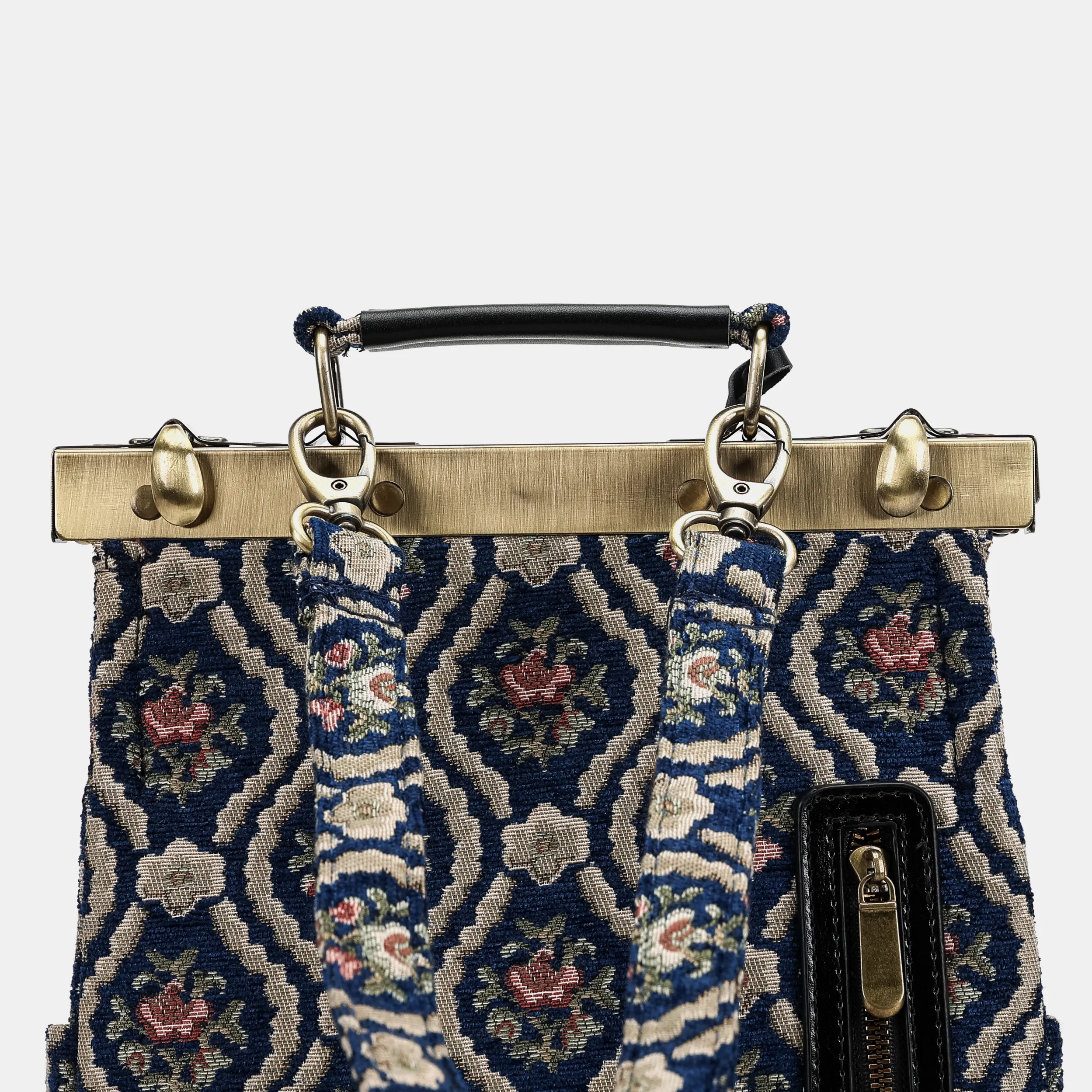 Traditional Blue Helena Carpet Backpack Gladstone Bag - Image 6