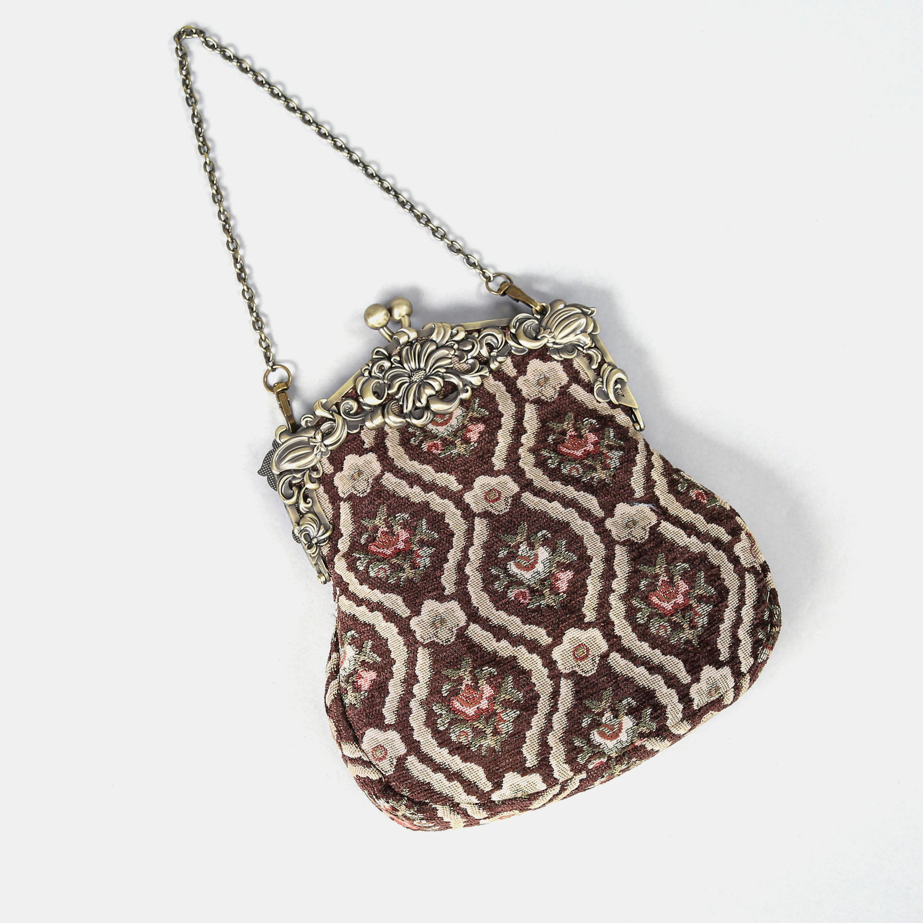 Traditional Brown Chatelaine Purse Large - Image 2