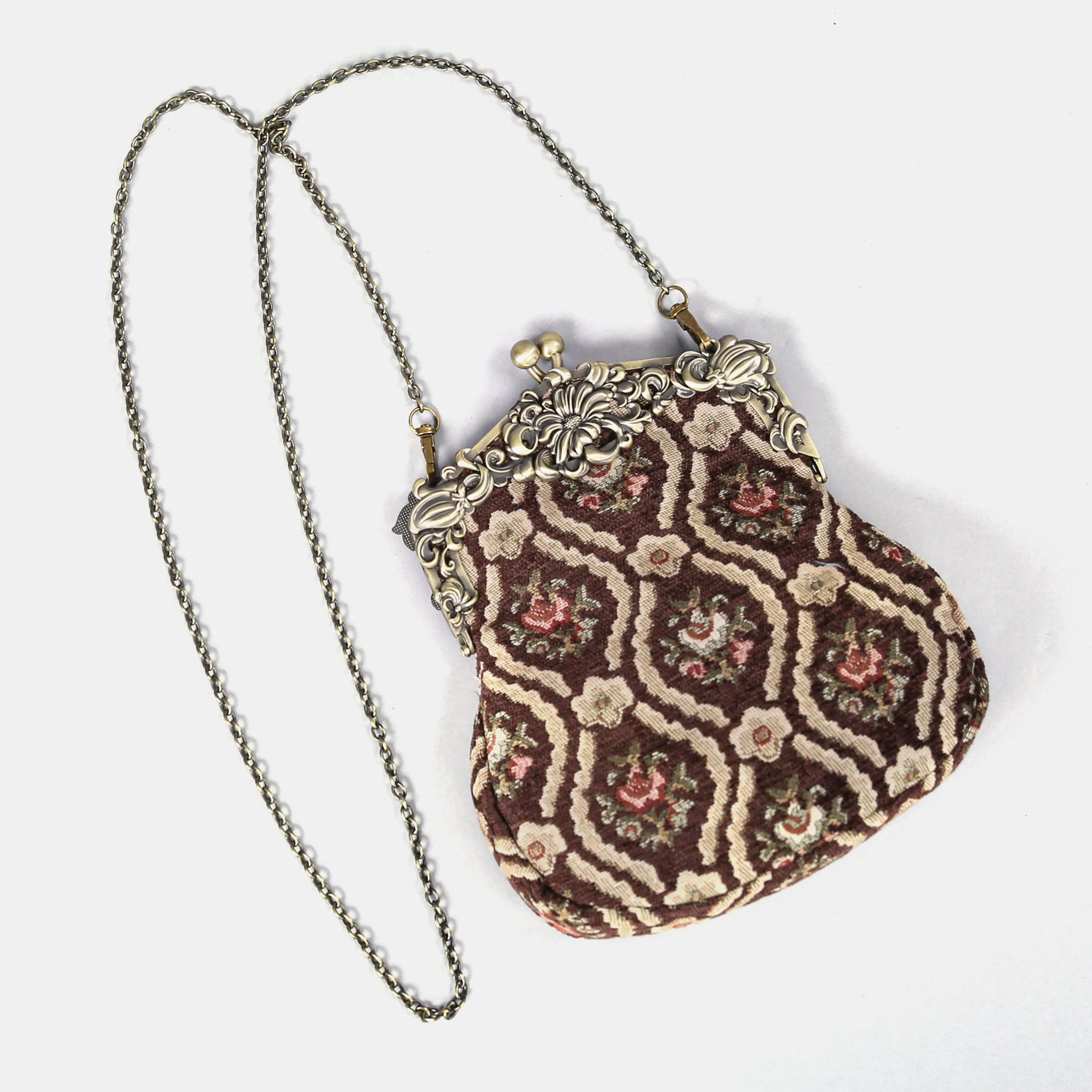 Traditional Brown Chatelaine Purse Large - Image 3