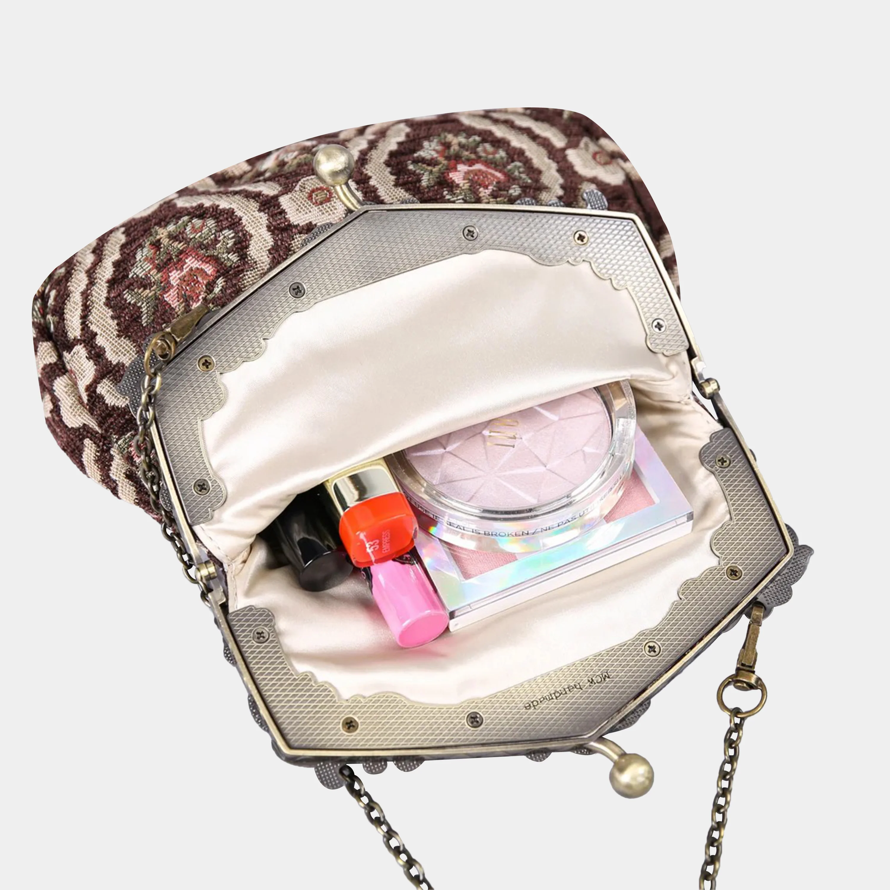Traditional Brown Chatelaine Purse Large - Image 4
