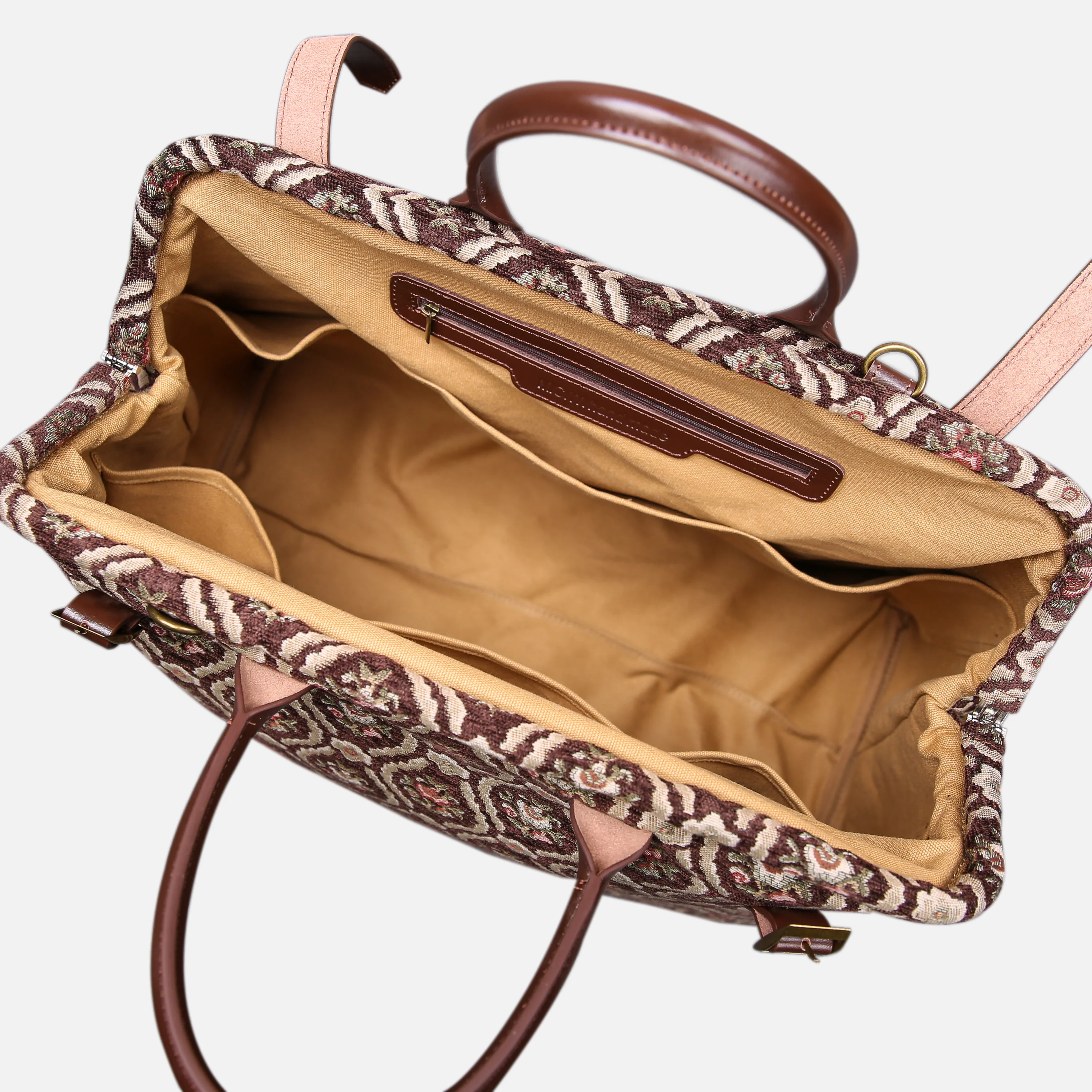 Traditional Brown Large Carpetbag - Image 5
