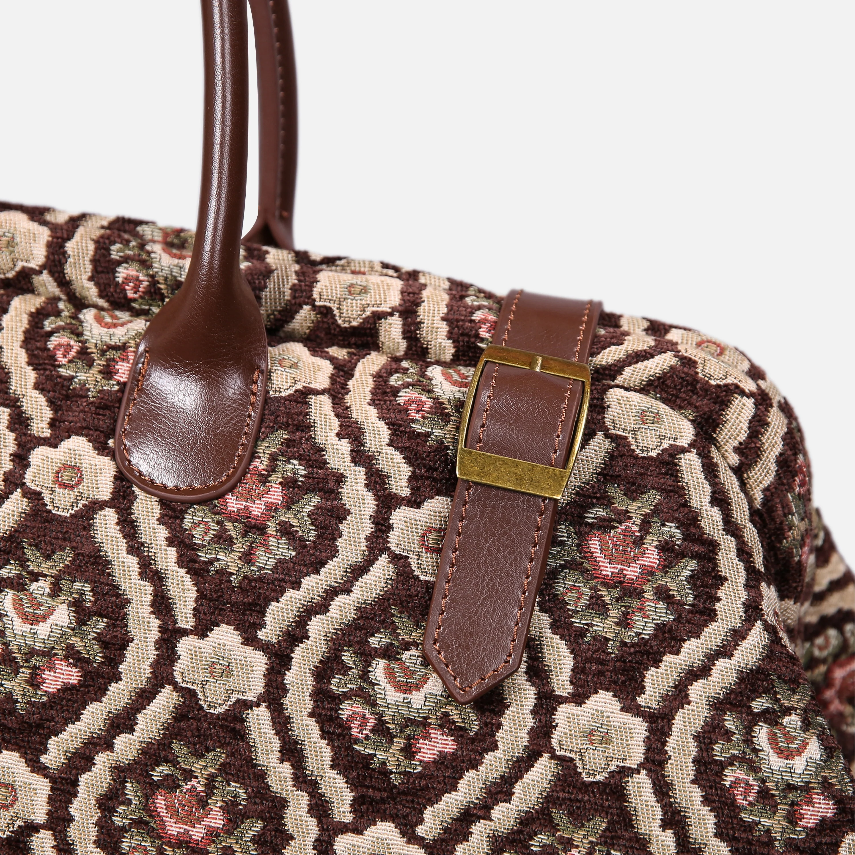 Traditional Brown Large Carpetbag - Image 6