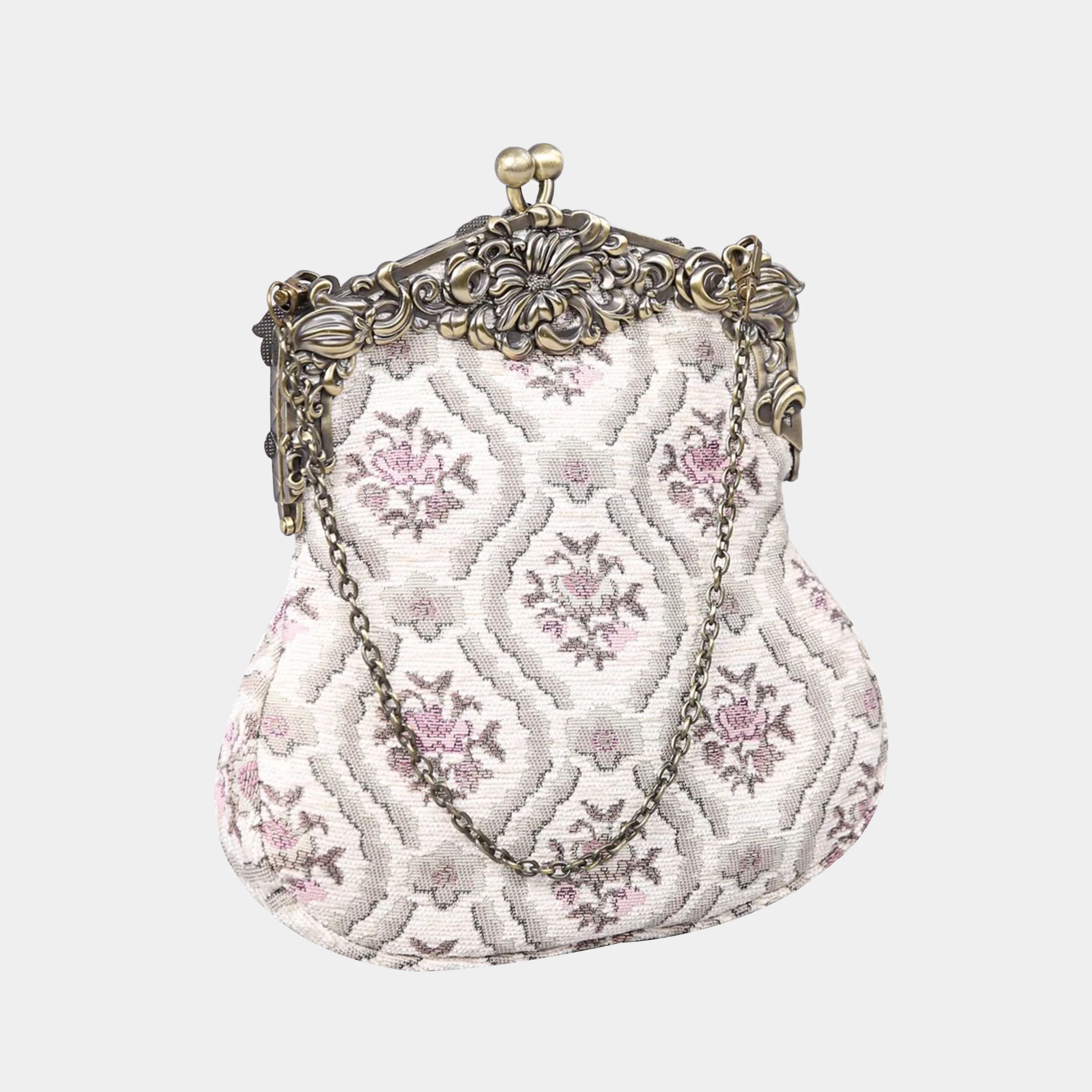 Traditional Cream Chatelaine Purse Large