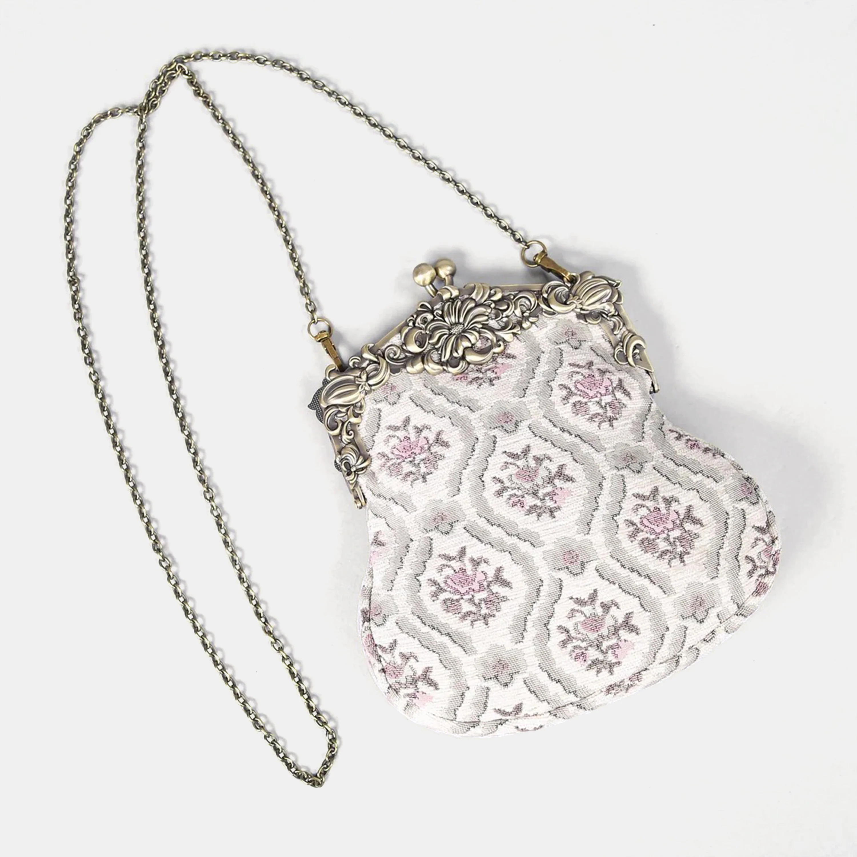 Traditional Cream Chatelaine Purse Large - Image 3