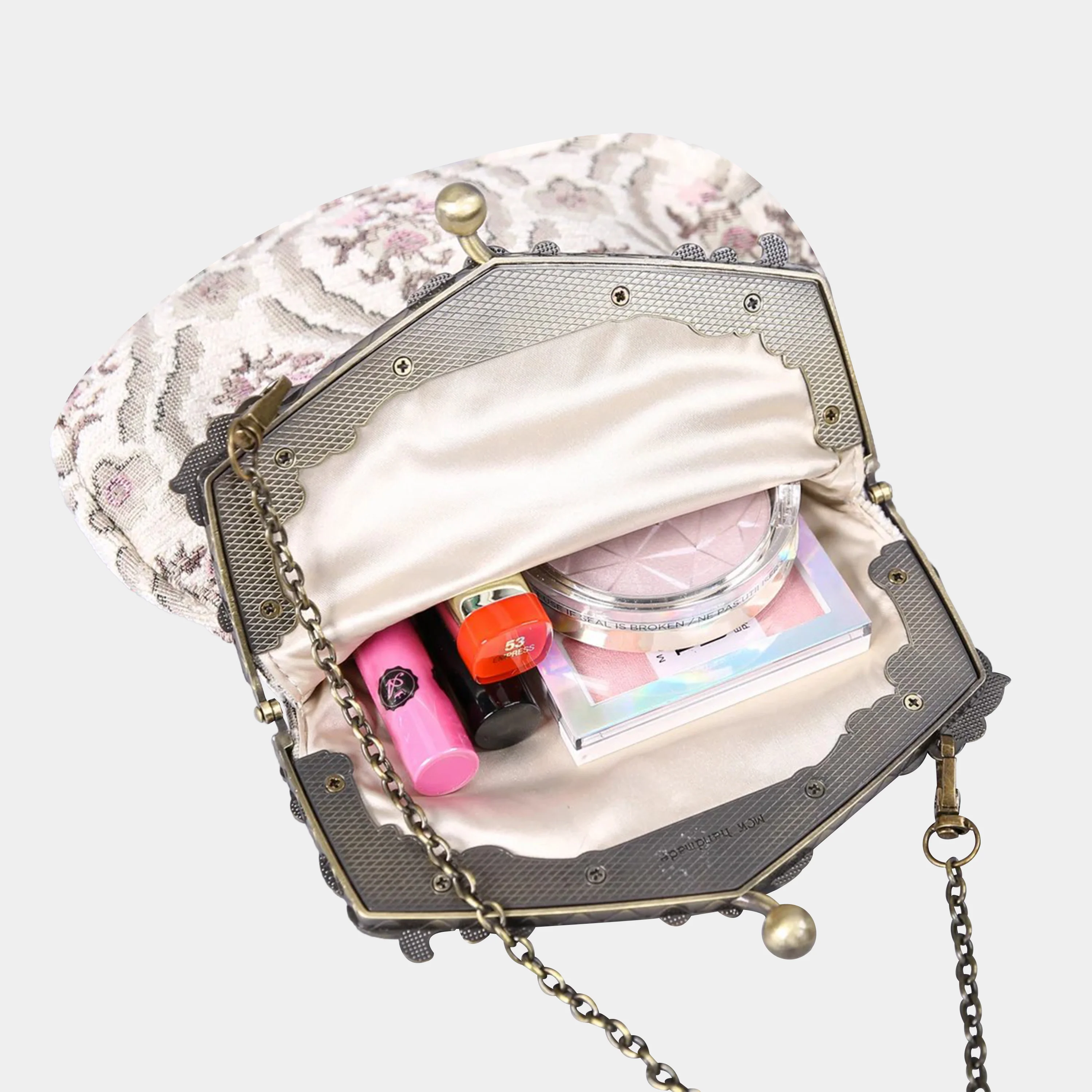 Traditional Cream Chatelaine Purse Large - Image 4