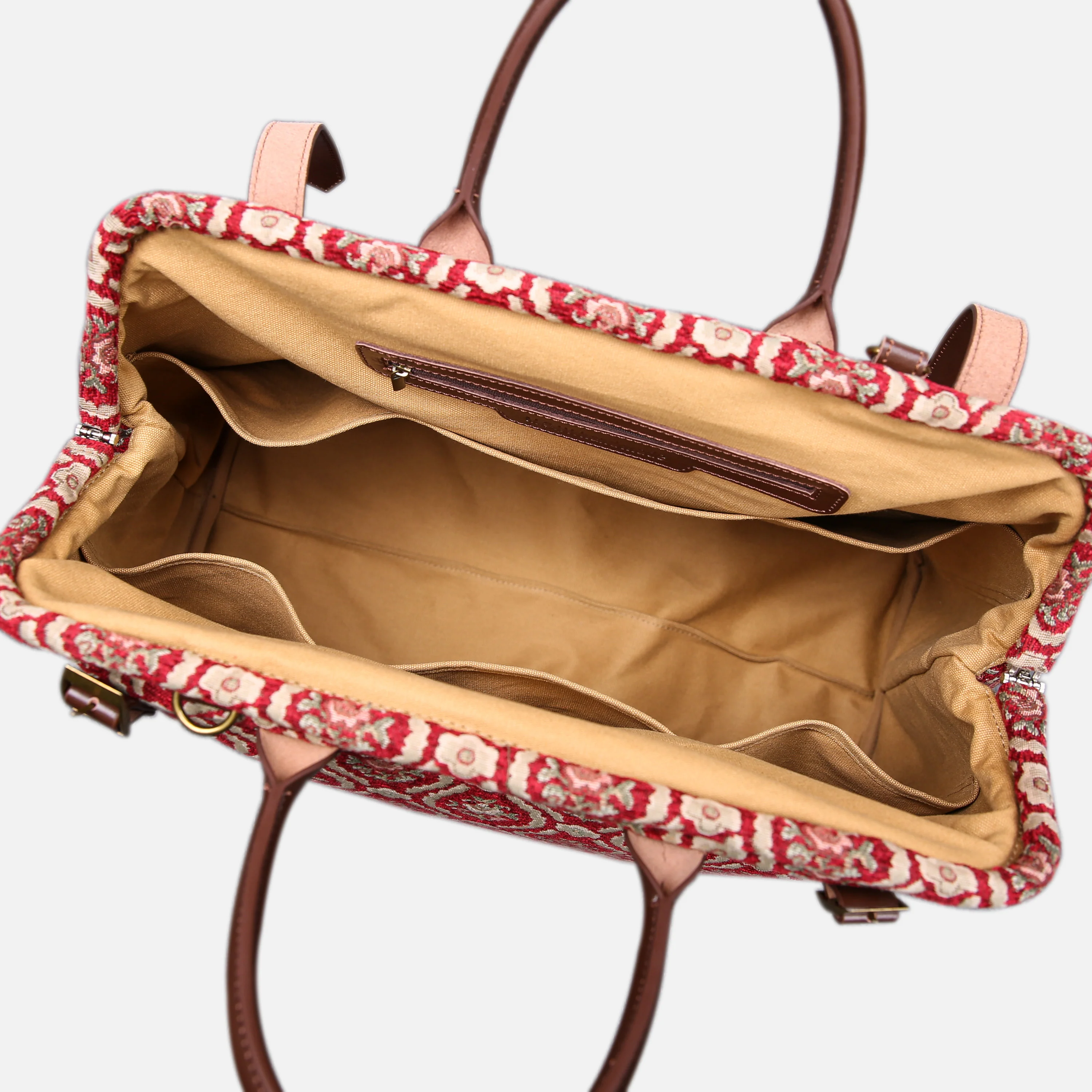 Traditional Red Large Carpetbag - Image 6