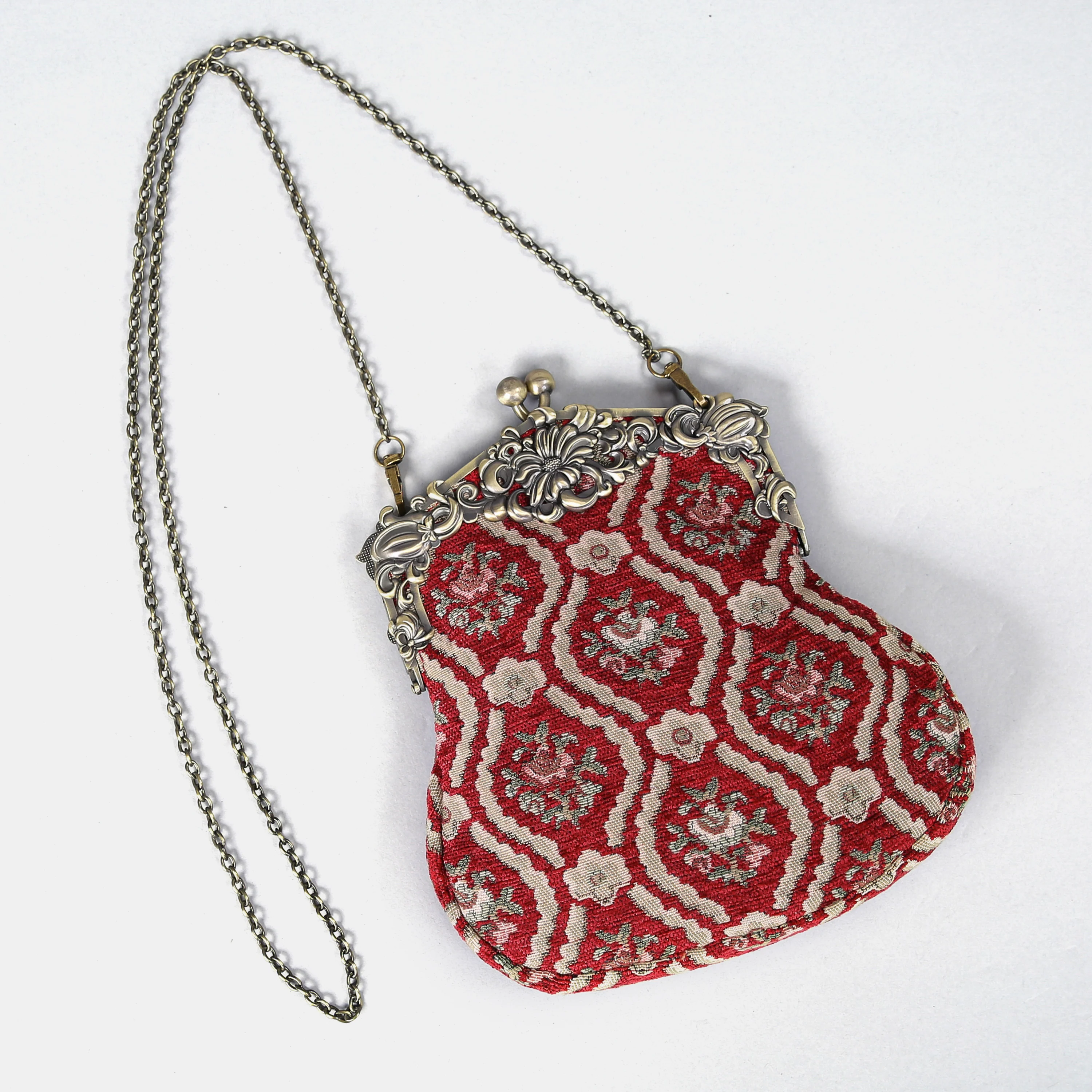 Traditional Red Chatelaine Purse Large - Image 3