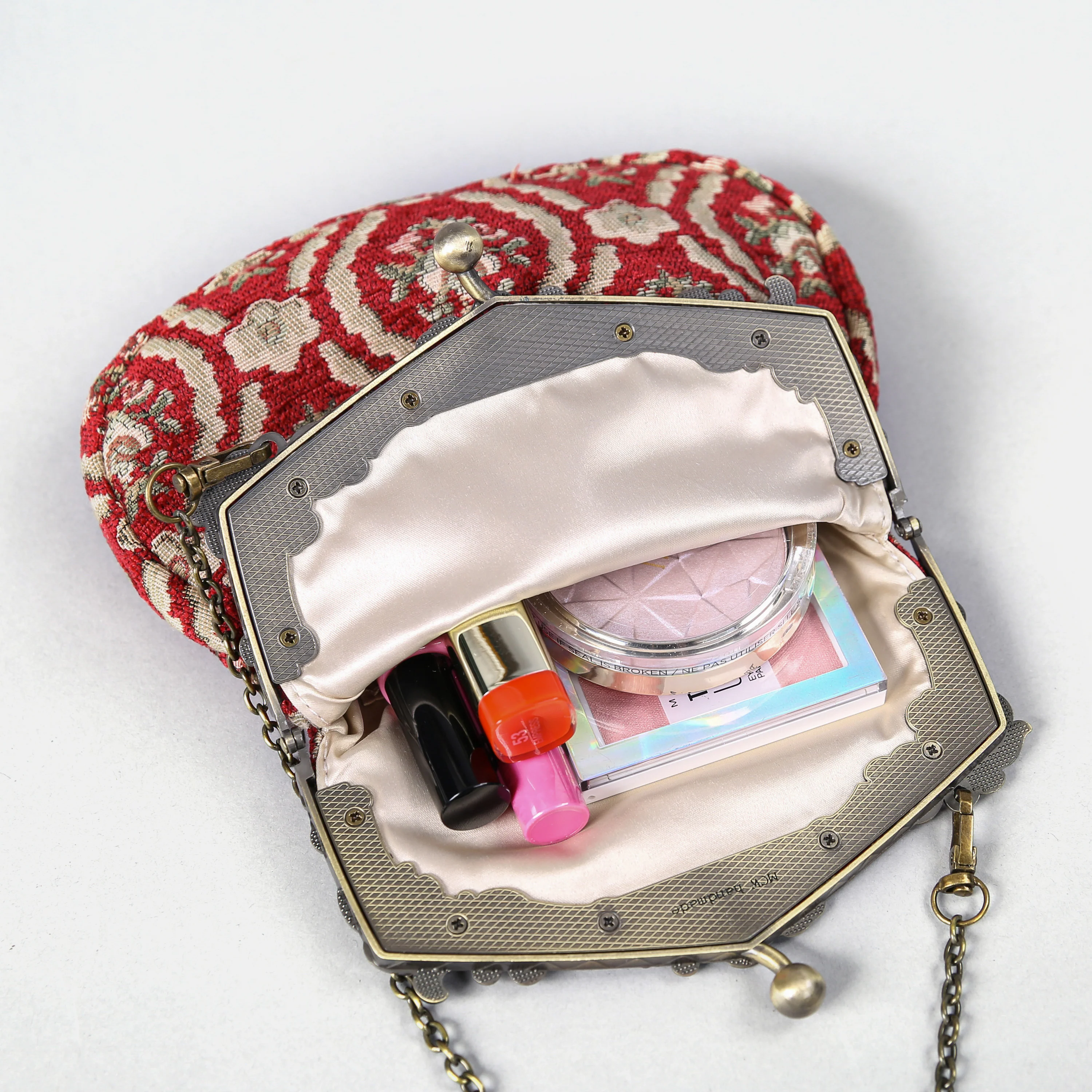 Traditional Red Chatelaine Purse Large - Image 4