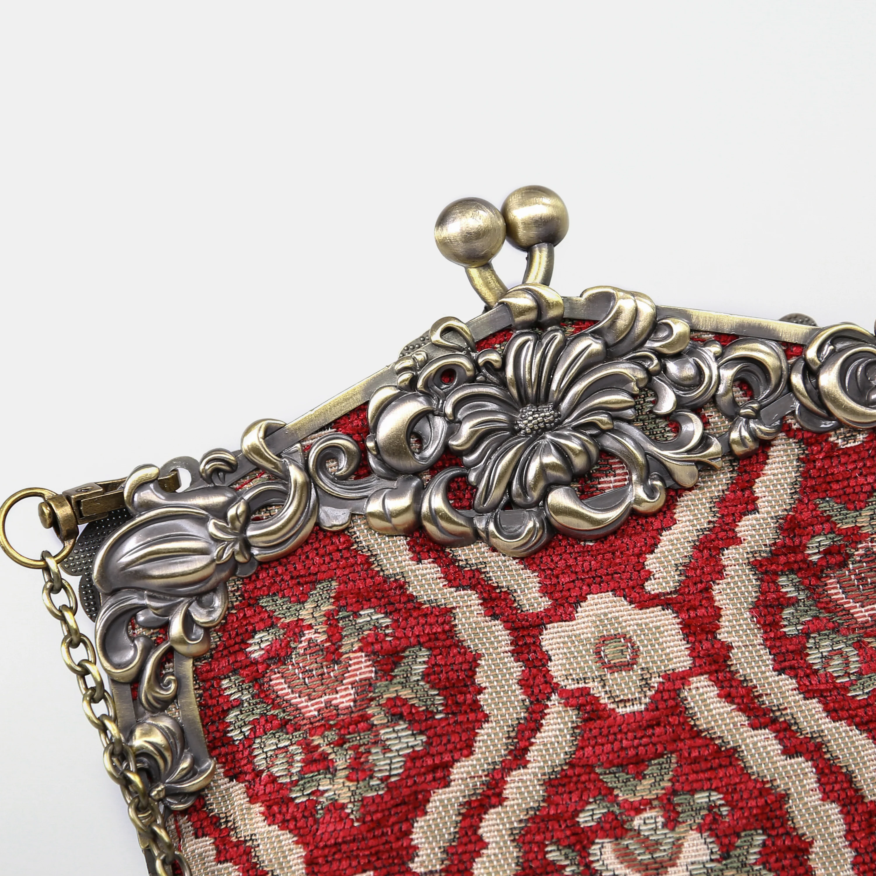 Traditional Red Chatelaine Purse Large - Image 6