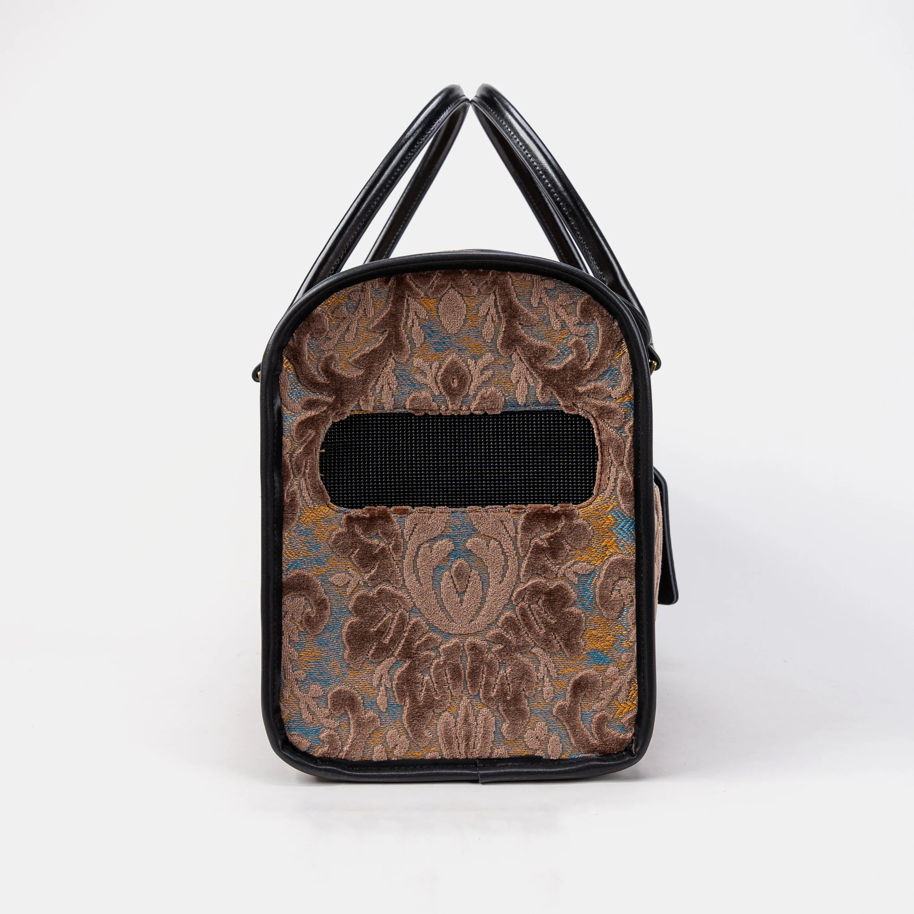 Travel Dog Carrier Bag  Burnout Velvet Camel - Image 5