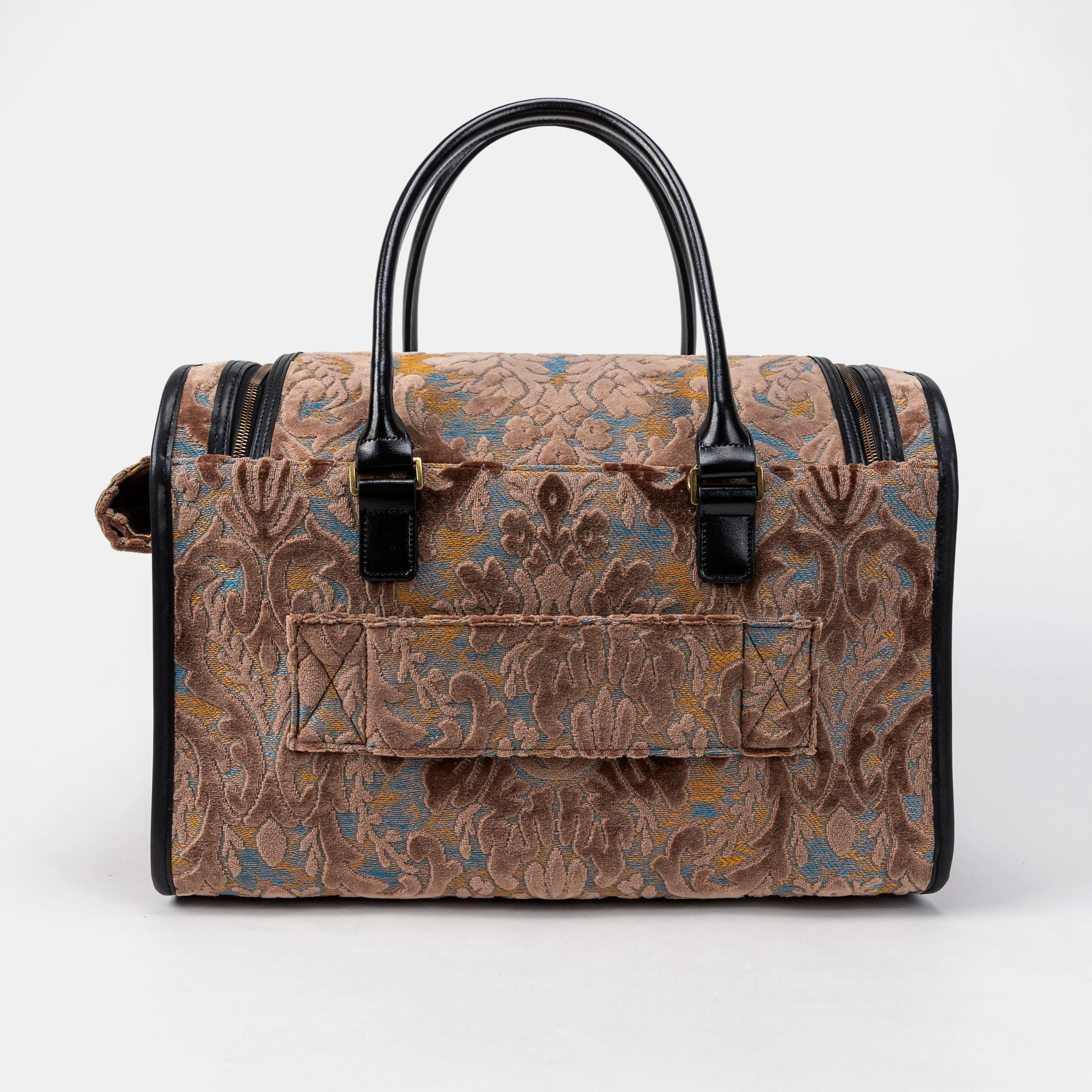 Travel Dog Carrier Bag  Burnout Velvet Camel - Image 6