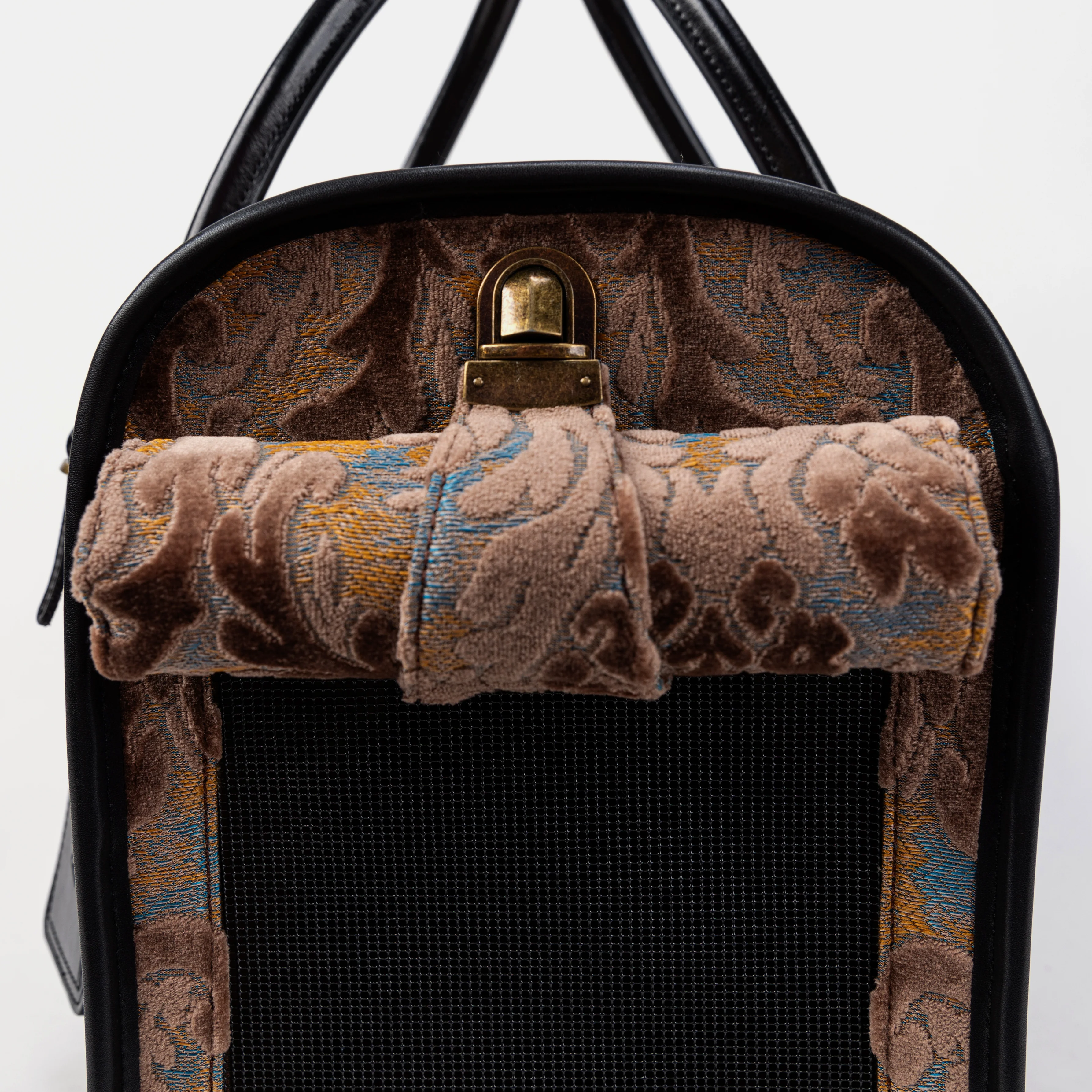 Travel Dog Carrier Bag  Burnout Velvet Camel - Image 8
