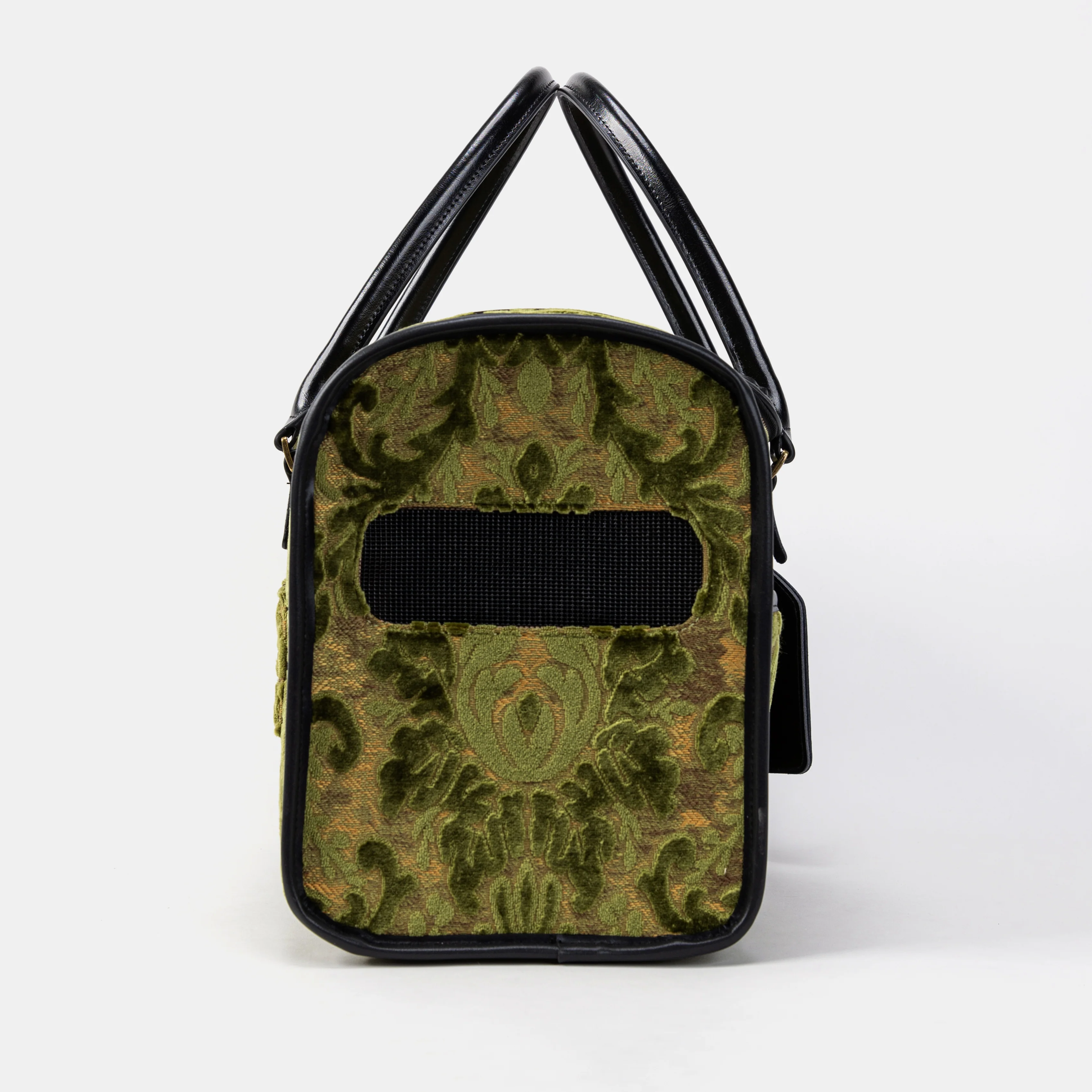 Travel Dog Carrier Bag Burnout Velvet Fern Green - Image 5