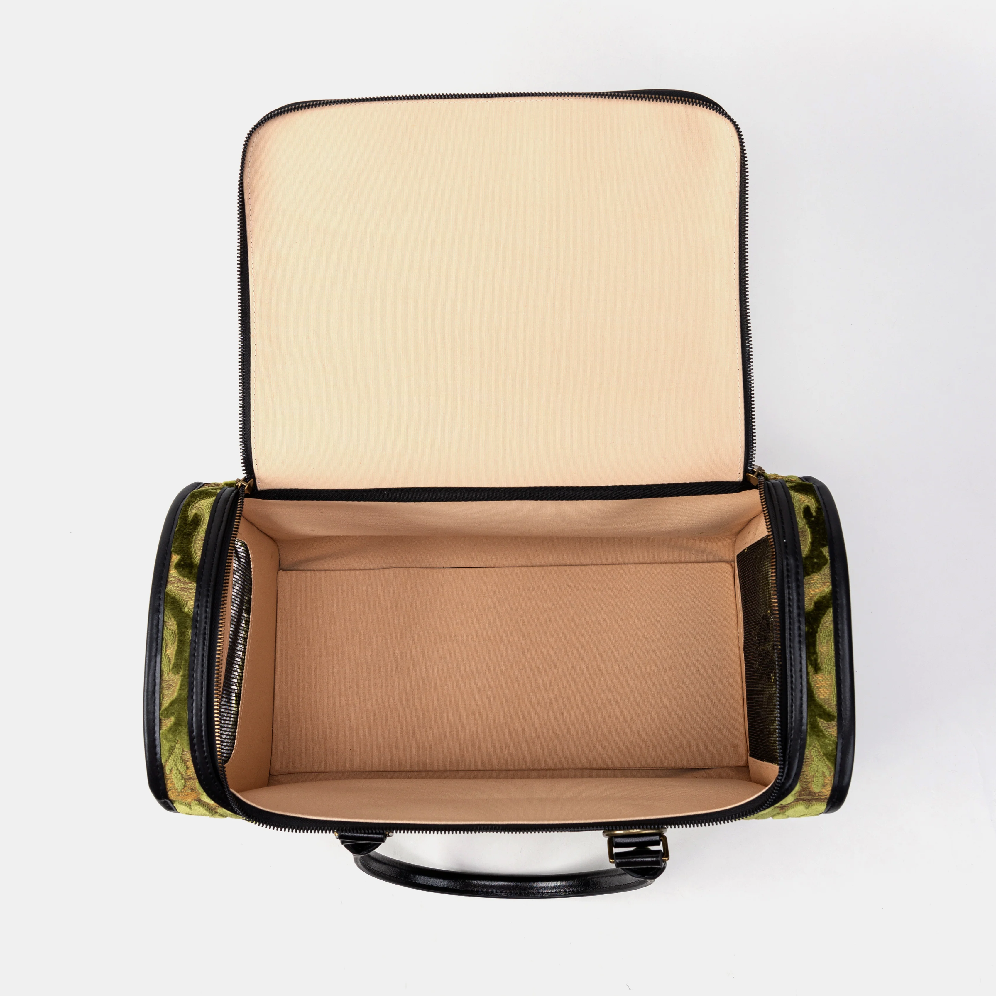 Travel Dog Carrier Bag Burnout Velvet Fern Green - Image 8