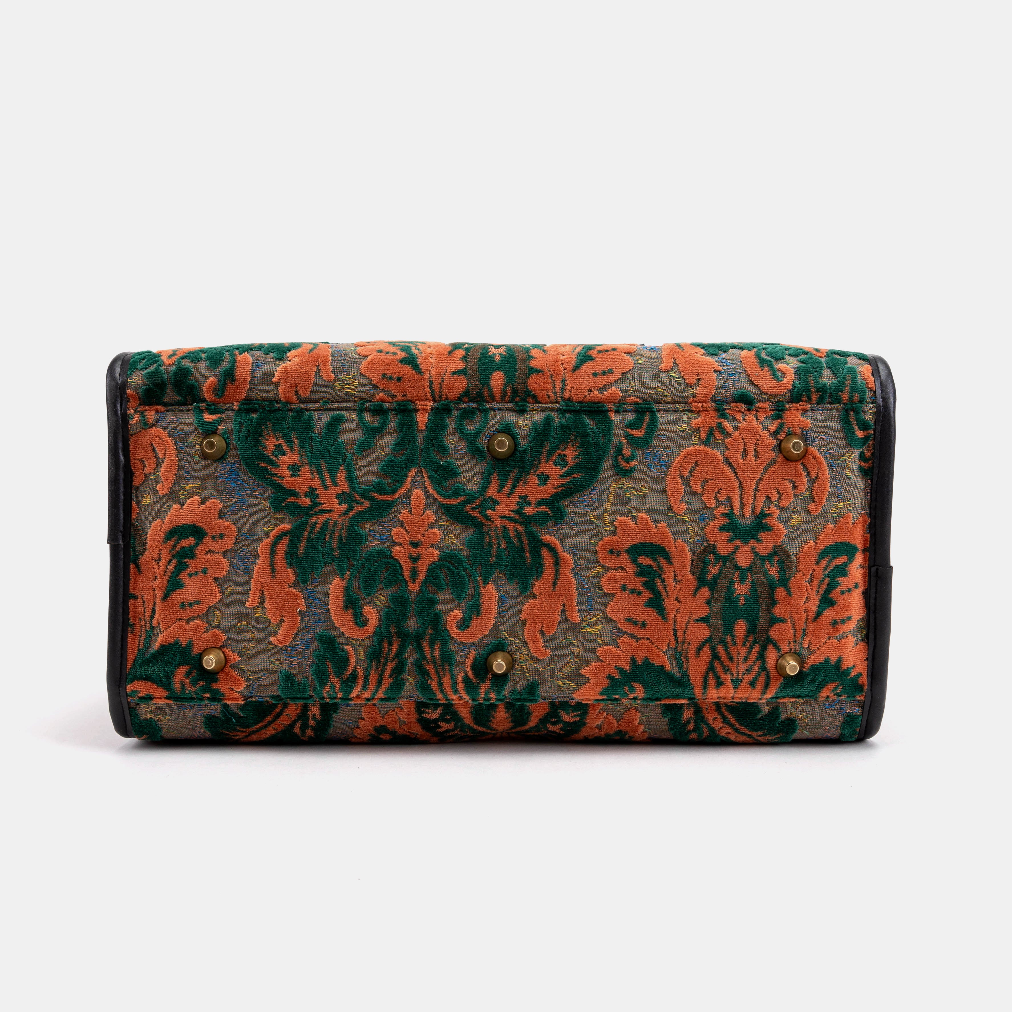 Travel Dog Carrier Bag  Burnout Velvet Revival Jade - Image 11