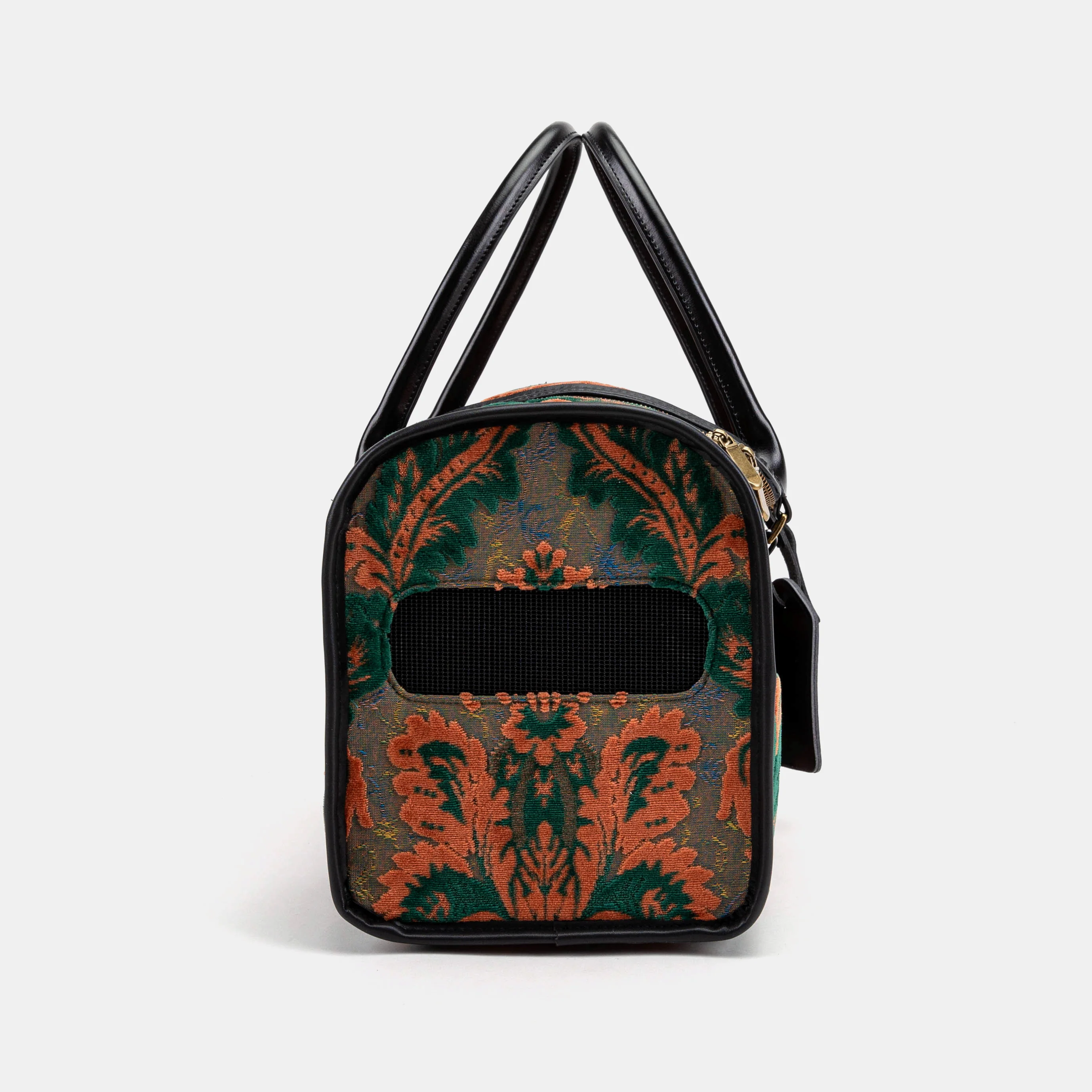 Travel Dog Carrier Bag  Burnout Velvet Revival Jade - Image 5