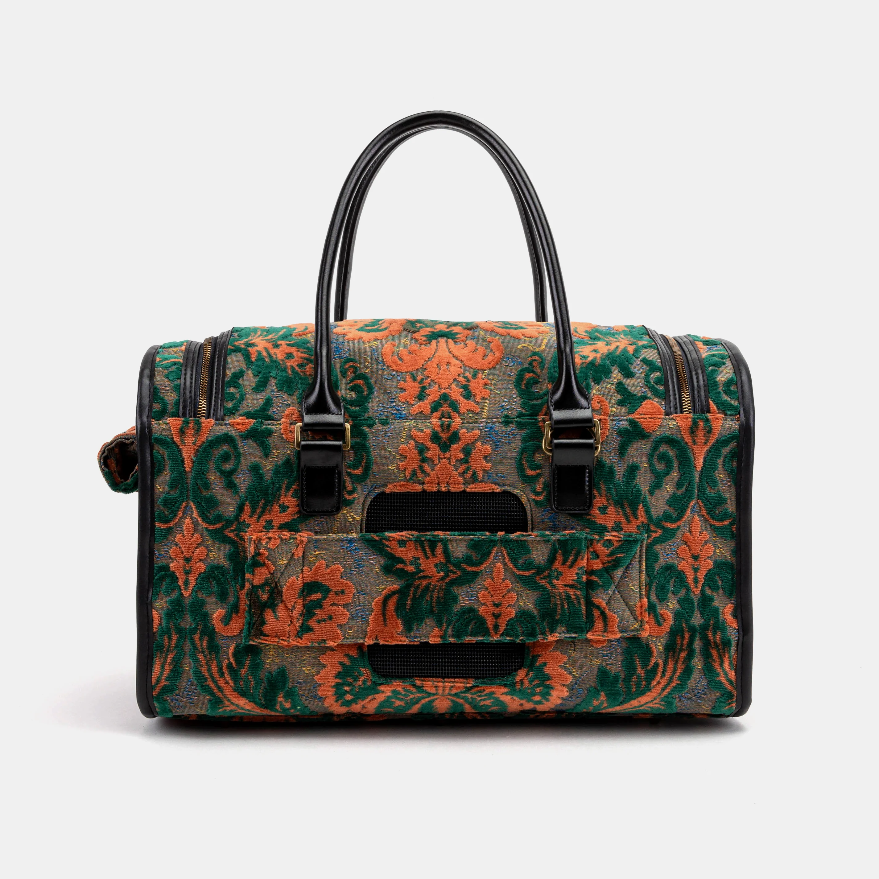Travel Dog Carrier Bag  Burnout Velvet Revival Jade - Image 6