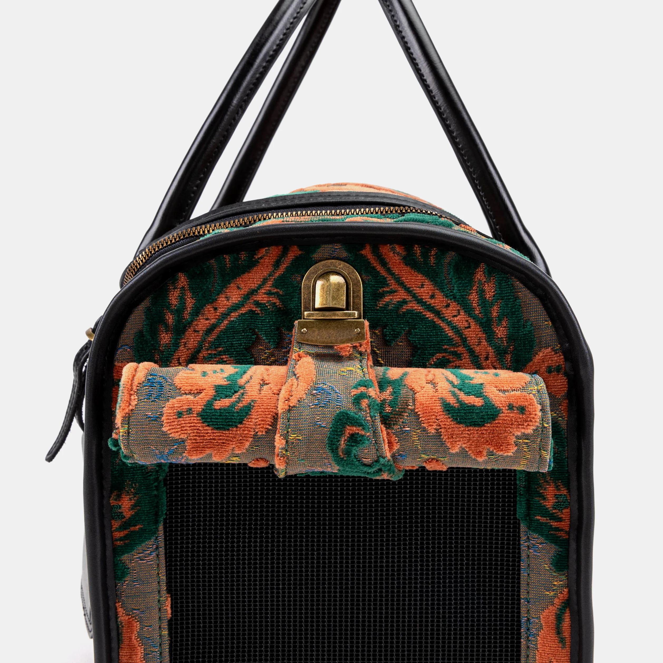 Travel Dog Carrier Bag  Burnout Velvet Revival Jade - Image 8