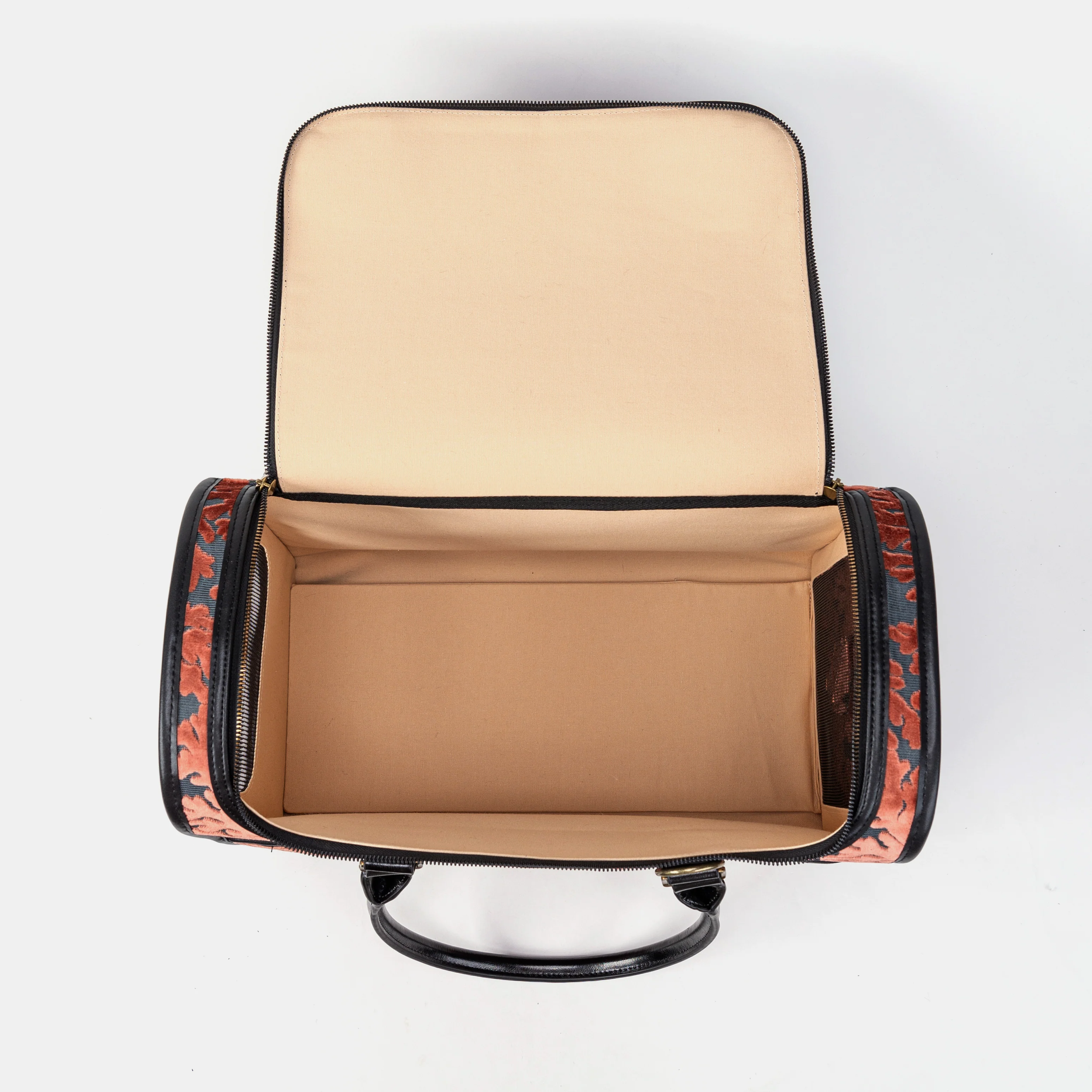 Travel Dog Carrier Bag  Burnout Velvet St Tropez Scuba Coral - Image 9