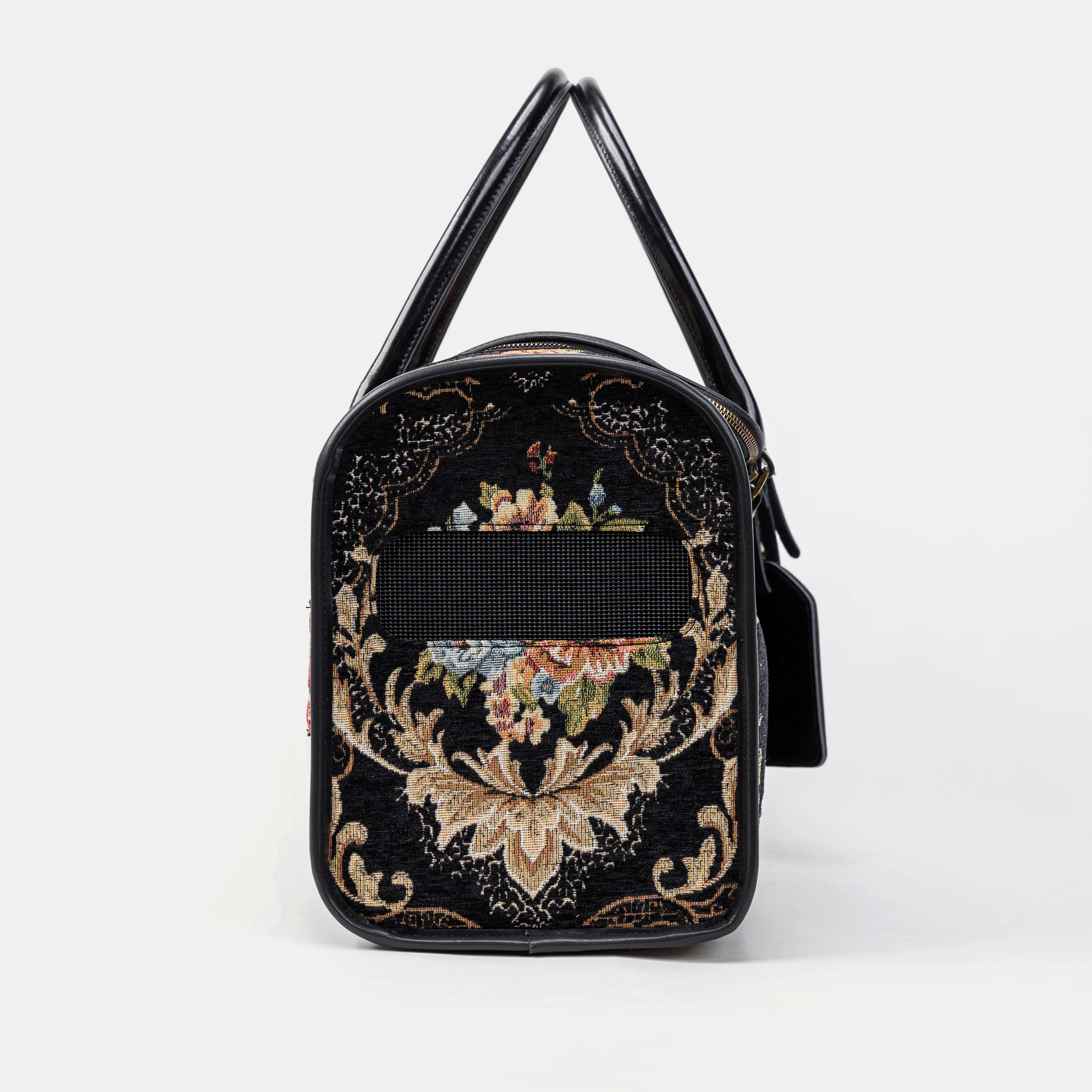Travel Dog Carrier Bag Floral Black - Image 6