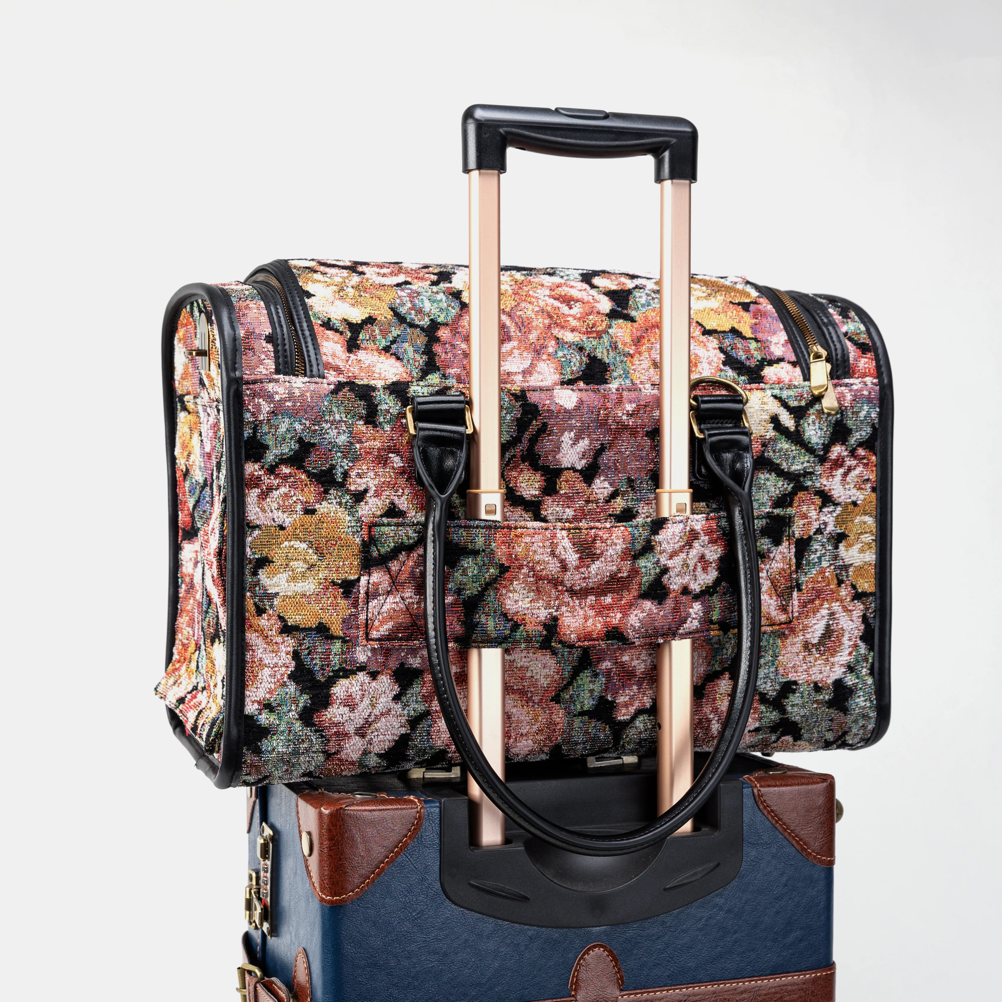 Travel Dog Carrier Bag Floral Rose - Image 10