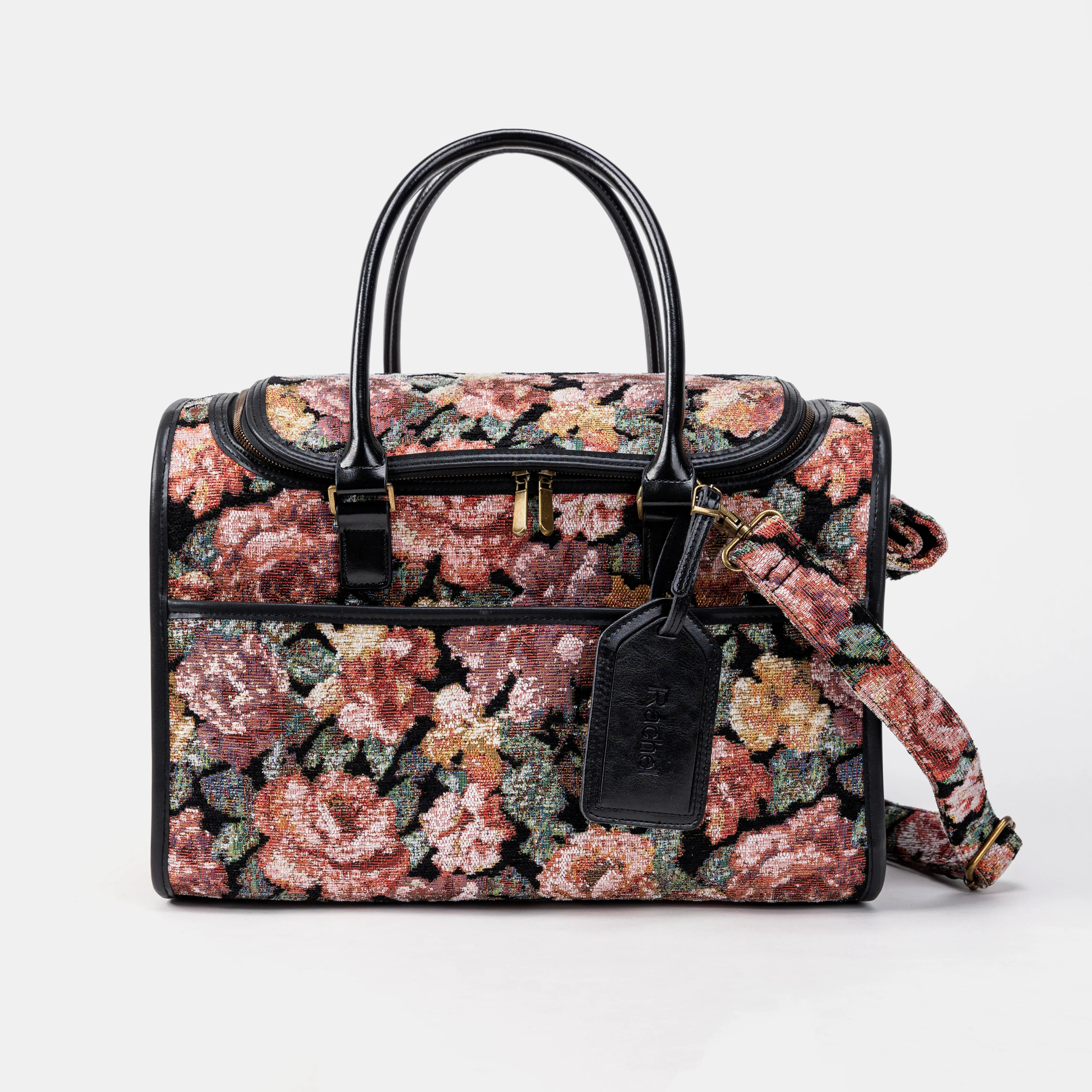 Travel Dog Carrier Bag Floral Rose - Image 3