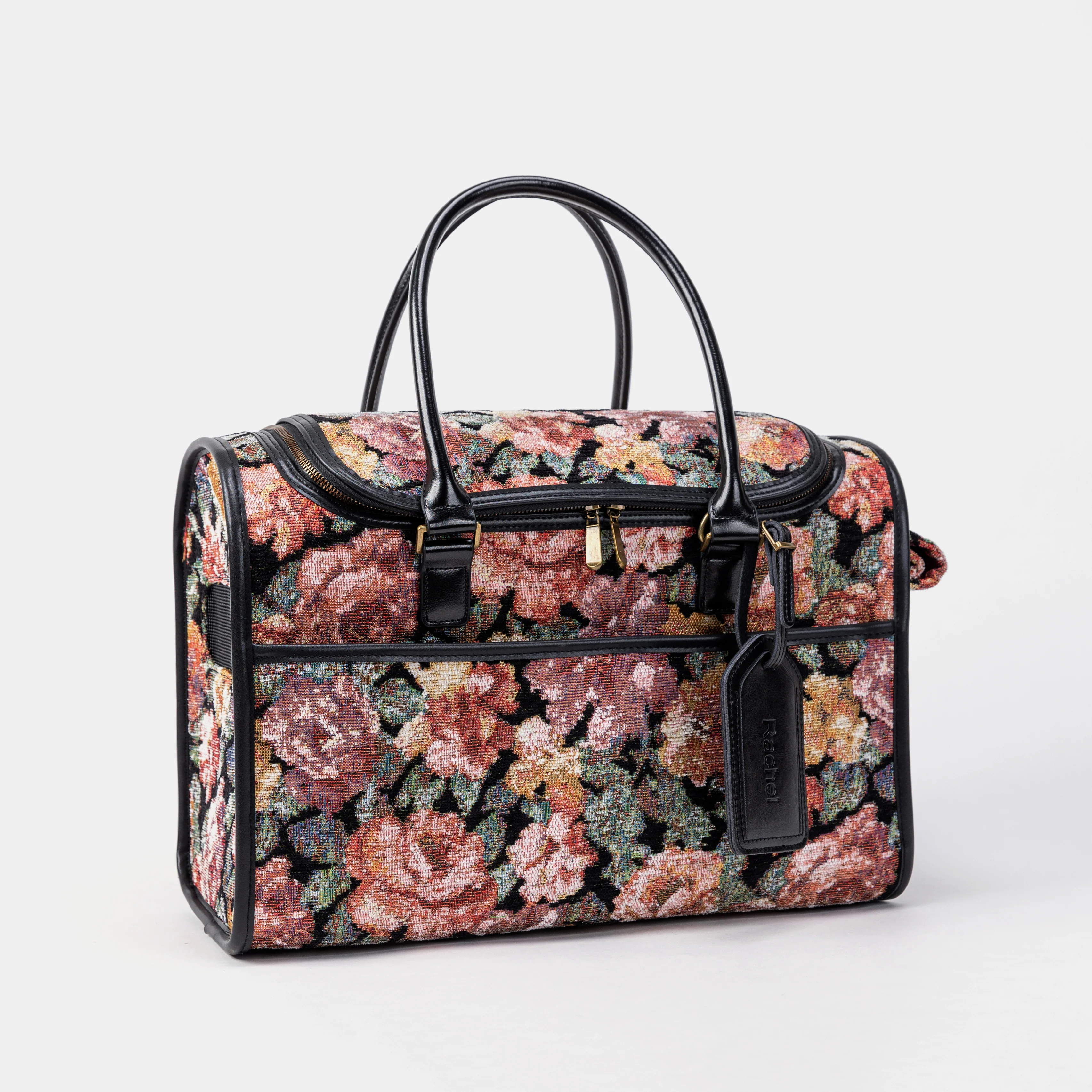 Travel Dog Carrier Bag Floral Rose - Image 4