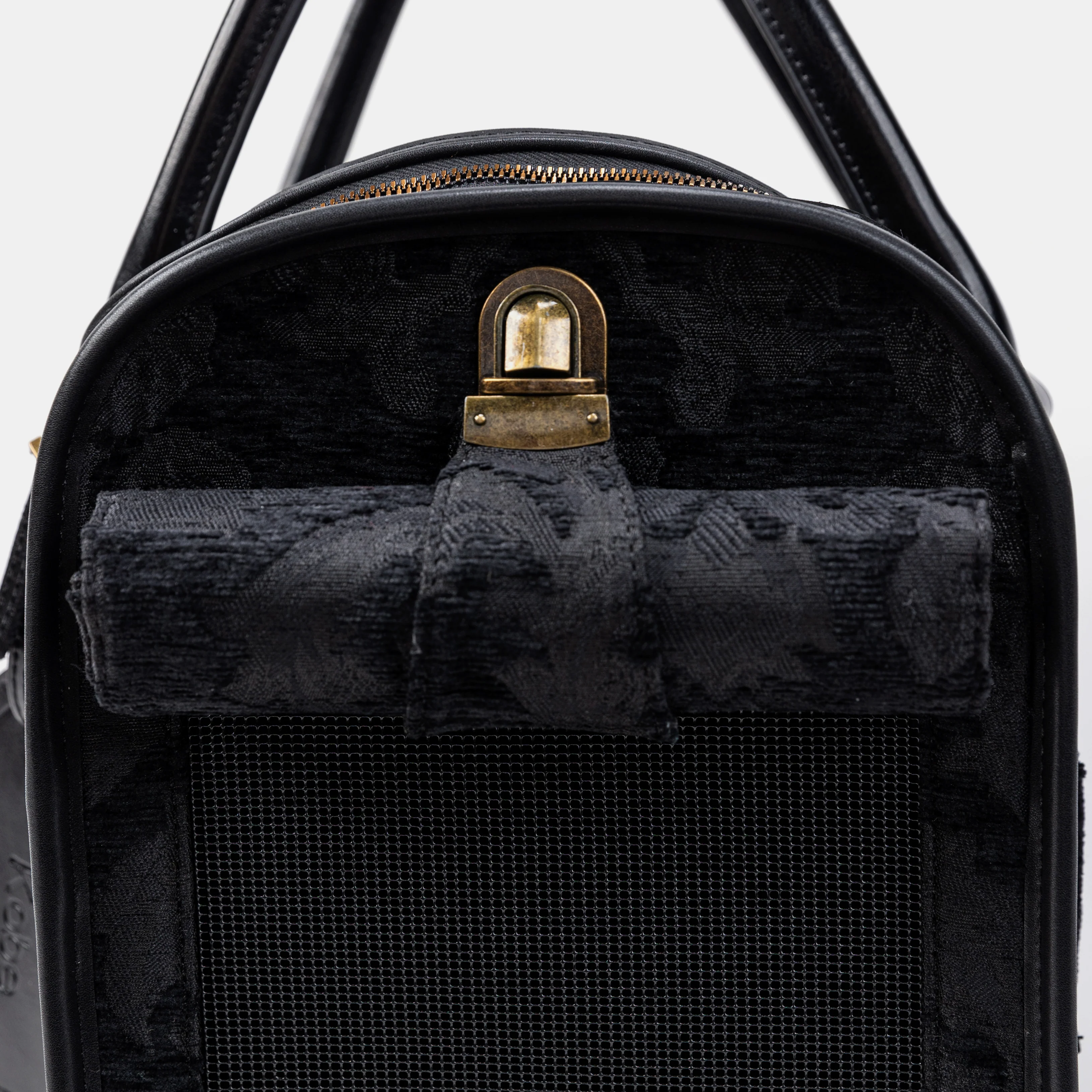 Travel Dog Carrier Bag Victorian Blossom Black/Black - Image 8