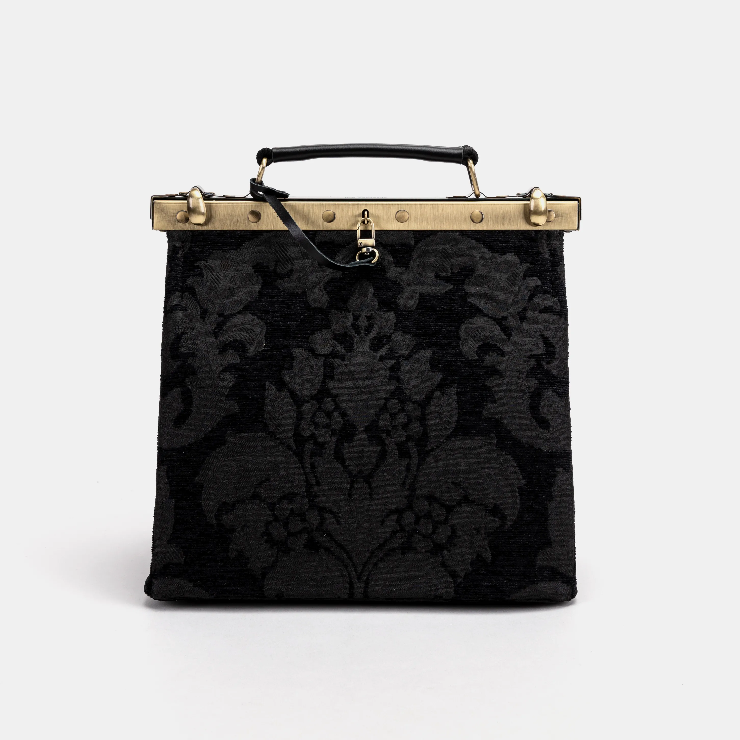 Victorian Blossom Black/Black Cecile Carpet Purse Gladstone Bag
