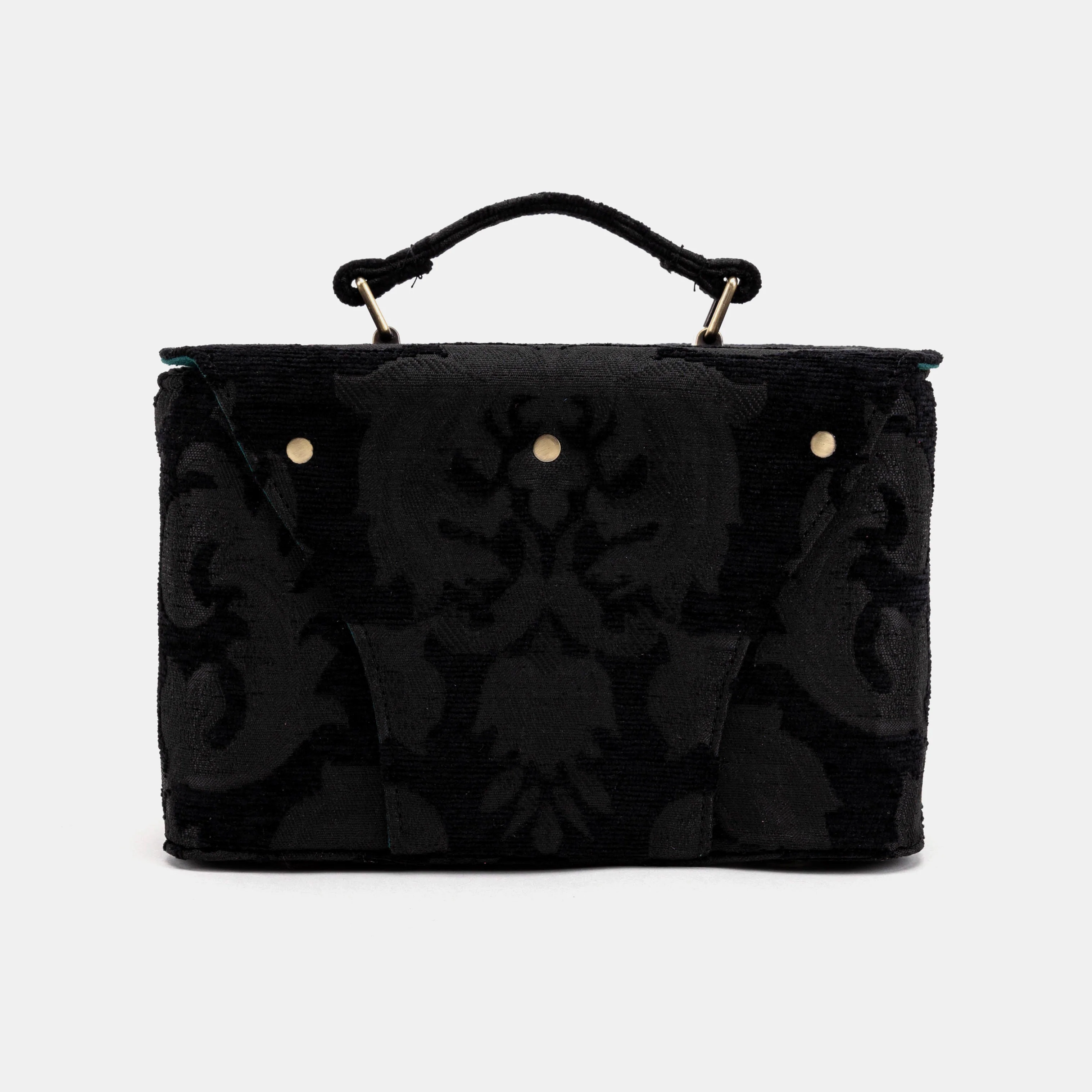 Victorian Blossom Black/Black Clara Medium Train Case Purse - Image 5