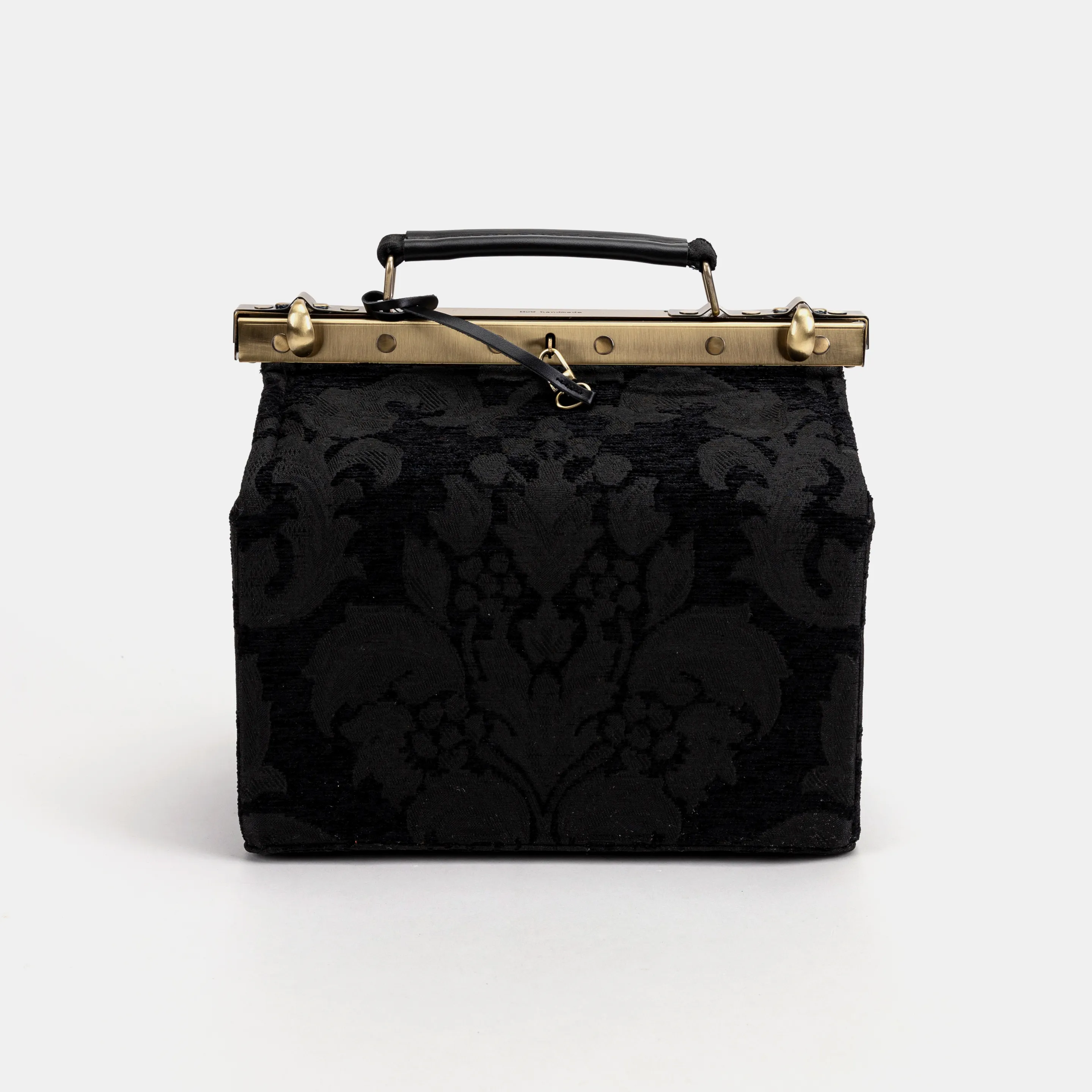 Victorian Blossom Black/Black Vivienne Carpet Purse Gladstone Bag