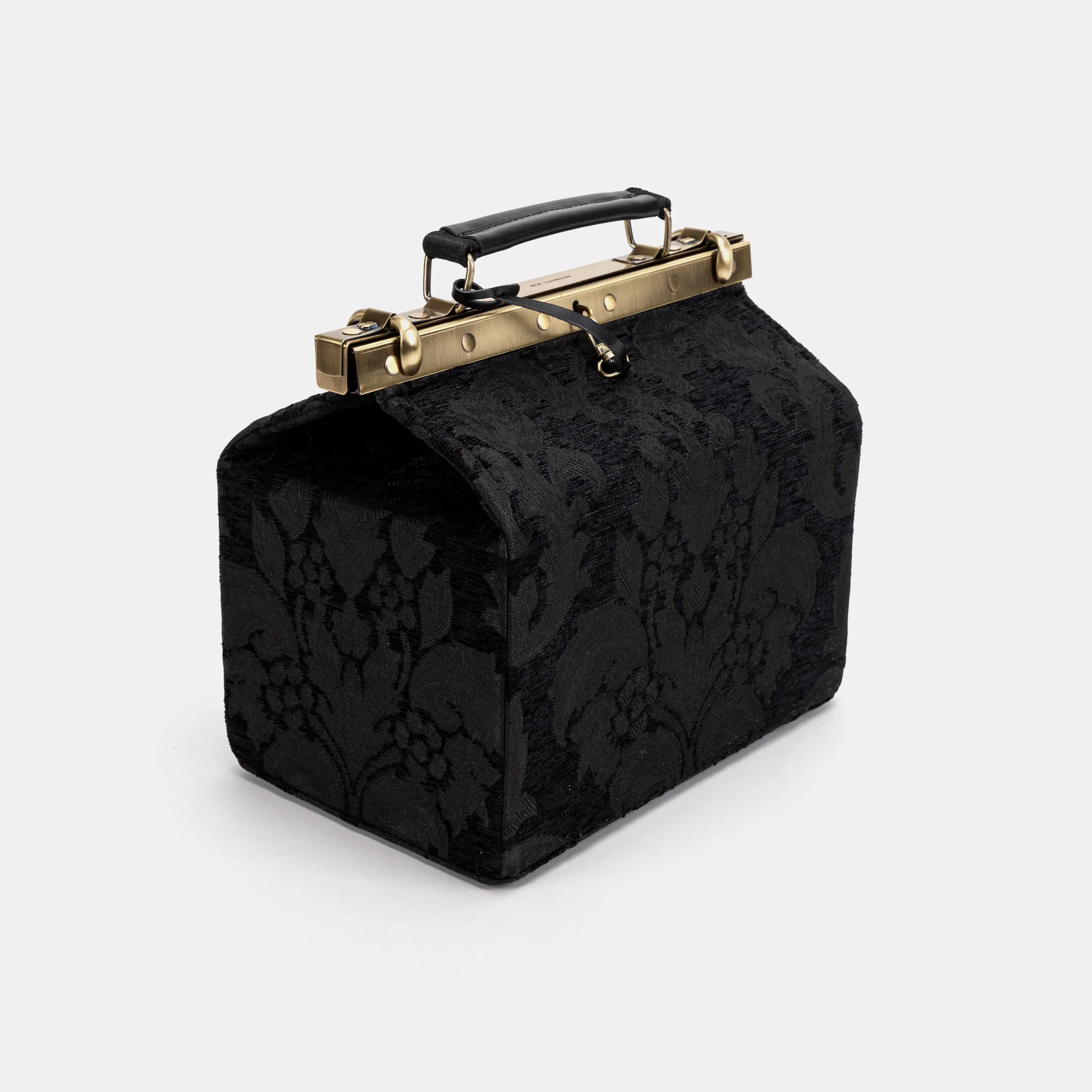 Victorian Blossom Black/Black Vivienne Carpet Purse Gladstone Bag - Image 4