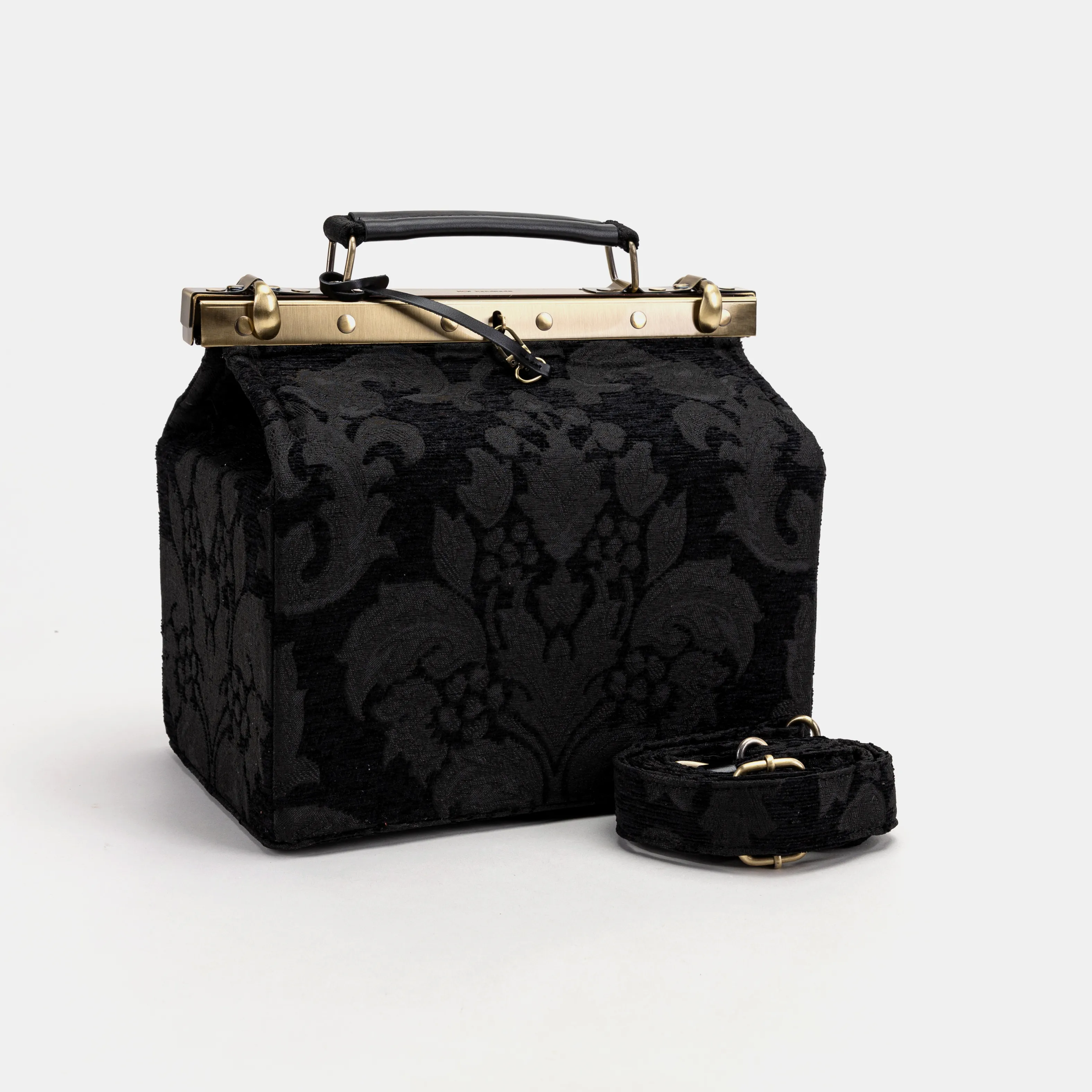 Victorian Blossom Black/Black Vivienne Carpet Purse Gladstone Bag - Image 5