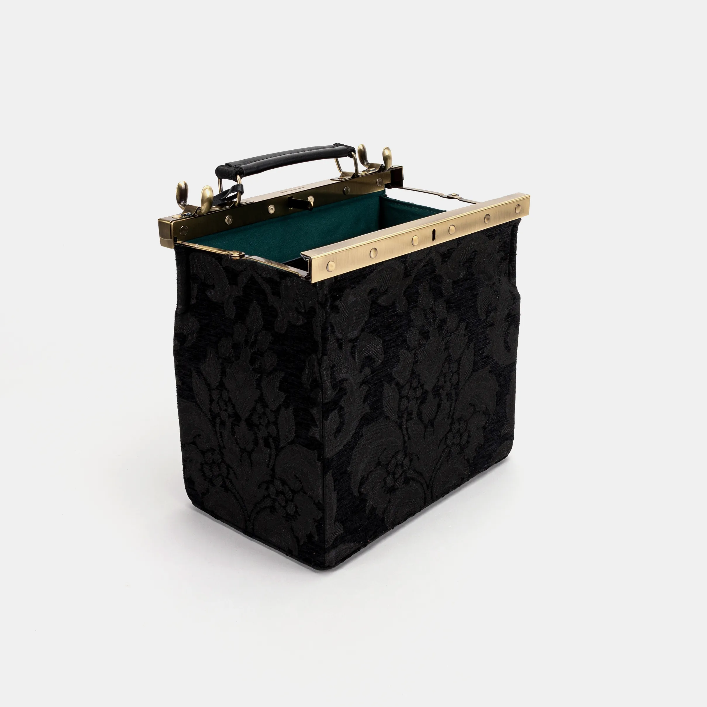 Victorian Blossom Black/Black Vivienne Carpet Purse Gladstone Bag - Image 9