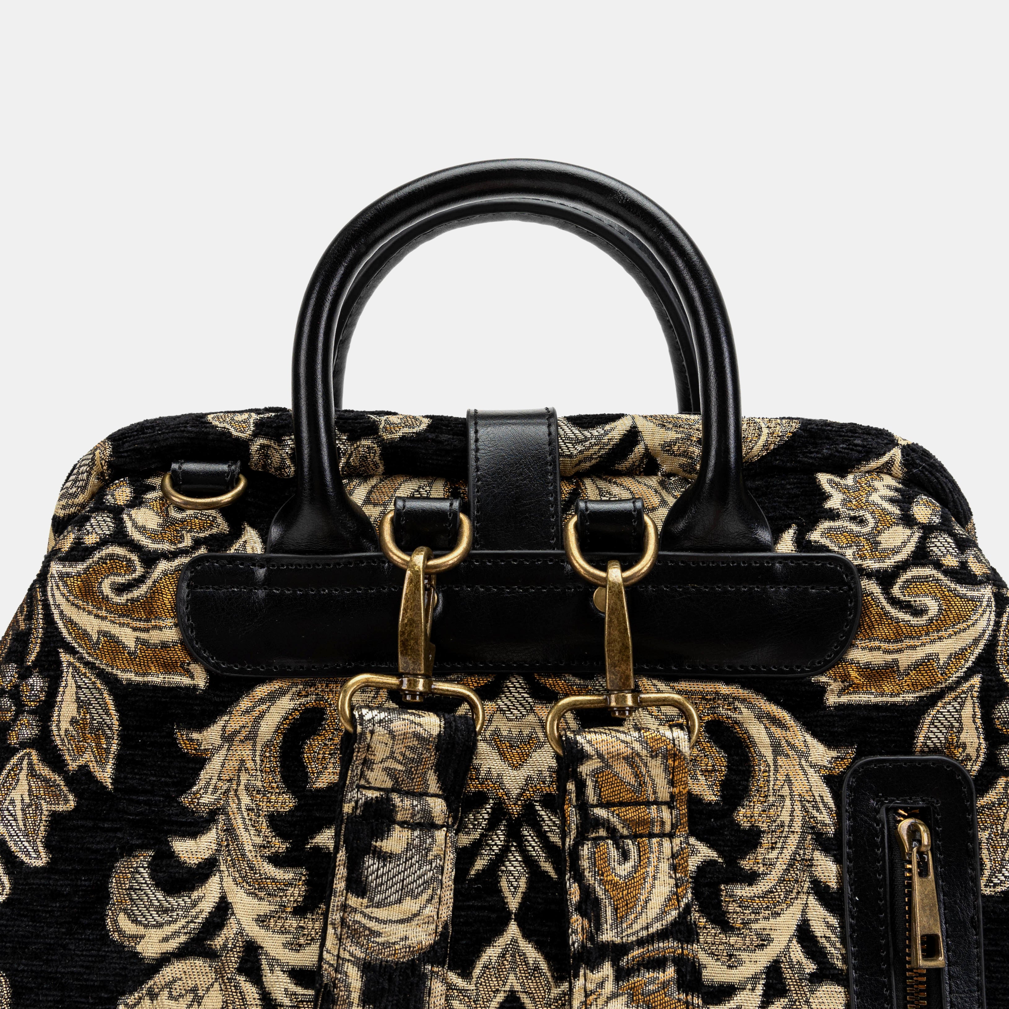 Victorian Blossom Blk/Gold Carpet Laptop Backpack - Image 6