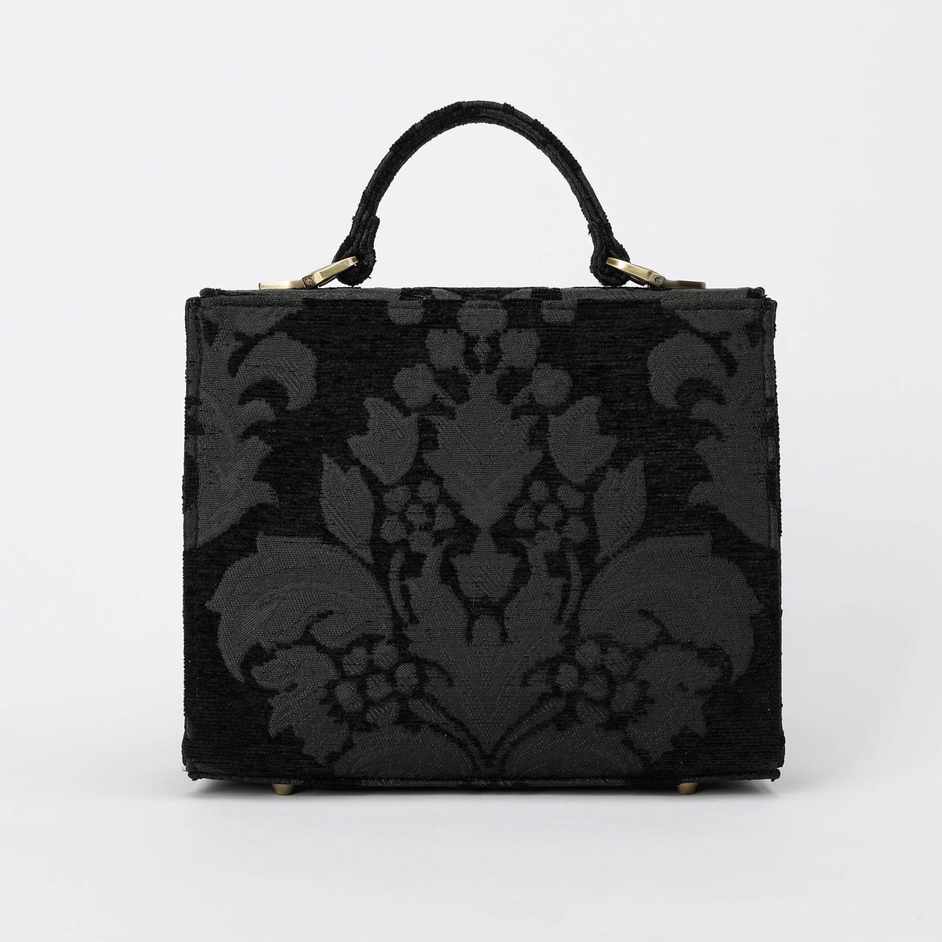 Victorian Blossom Black/Black Flap Satchel - Image 4