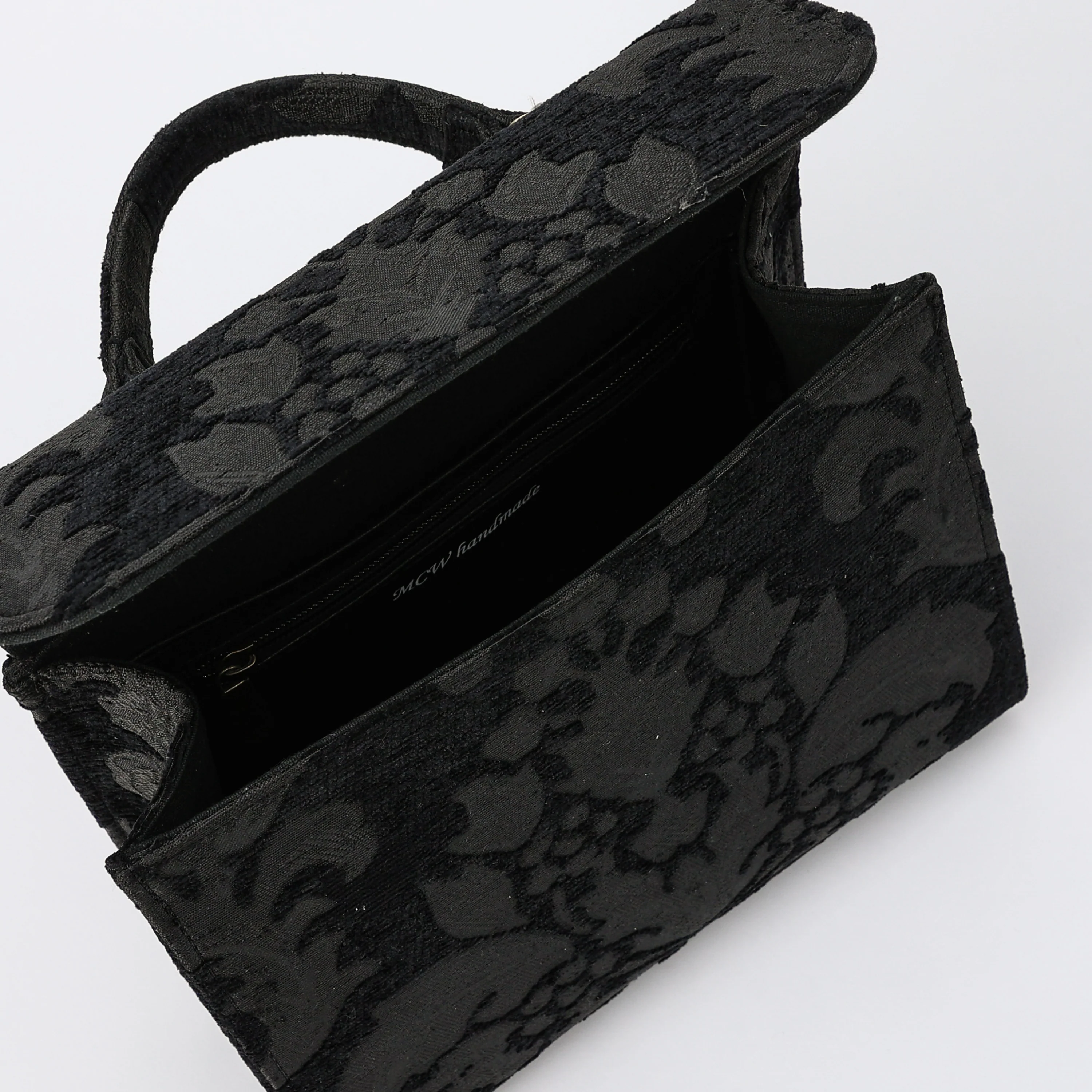 Victorian Blossom Black/Black Flap Satchel - Image 7
