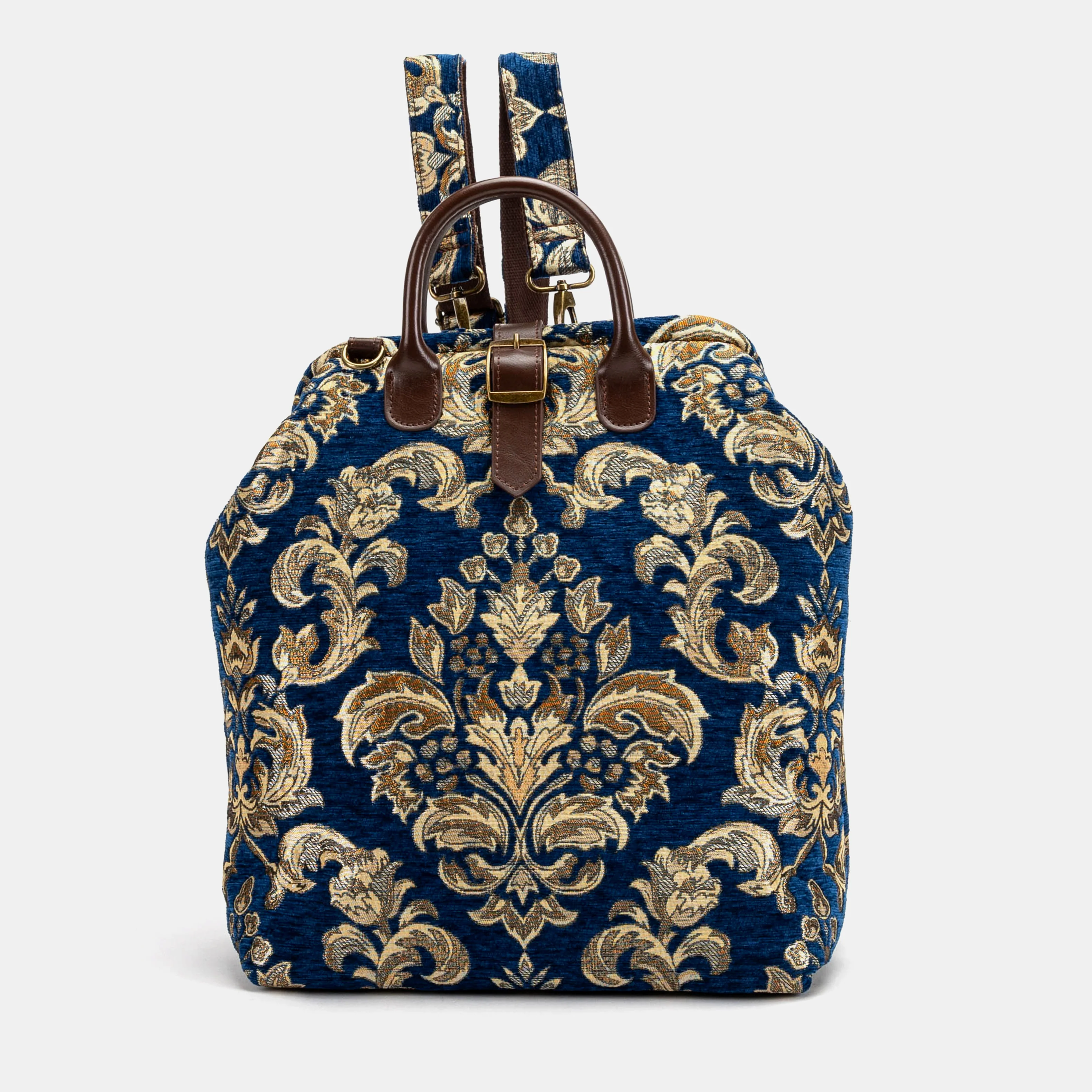 Victorian Blossom Blue/Gold Carpet Laptop Backpack