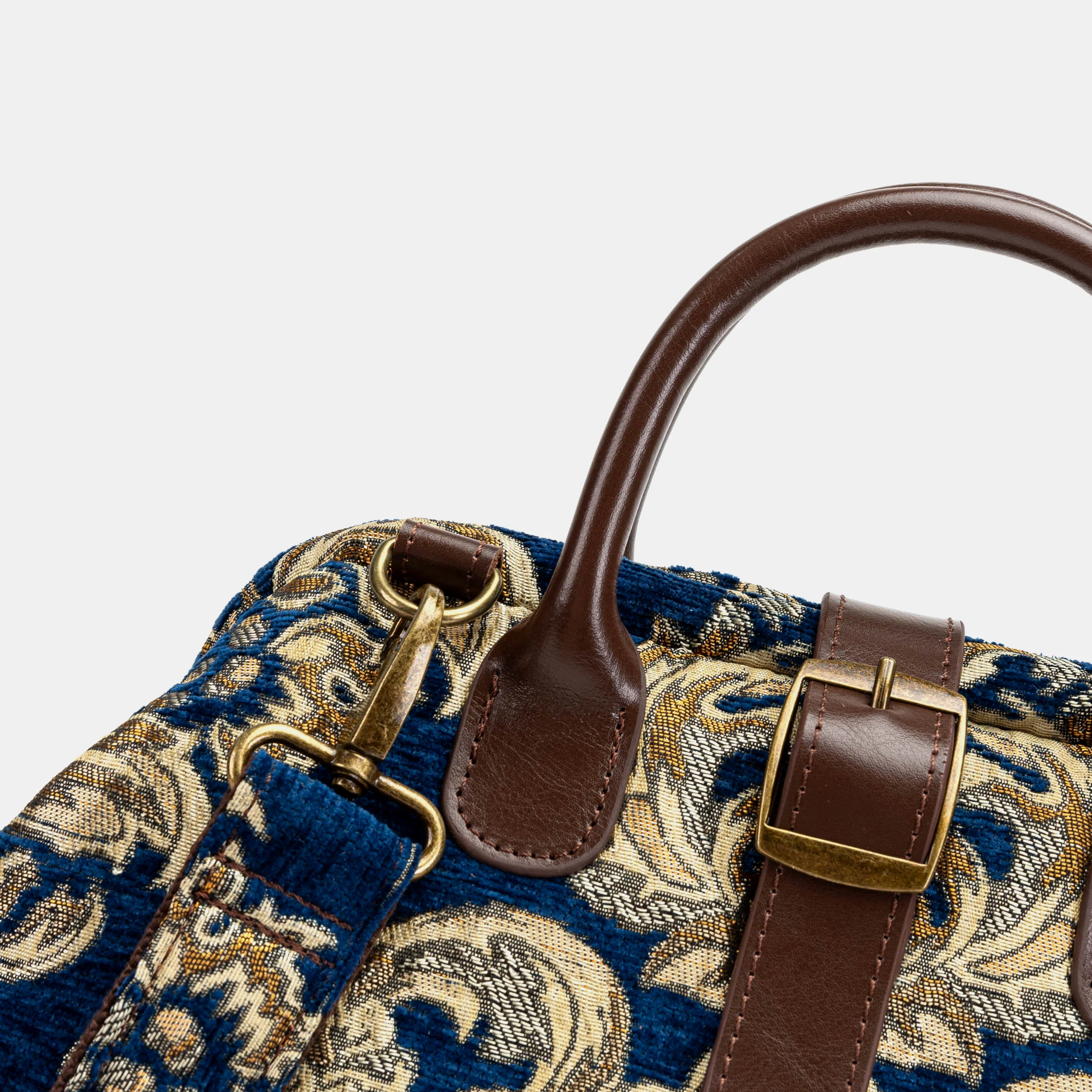 Victorian Blossom Blue/Gold Carpet Laptop Backpack - Image 5
