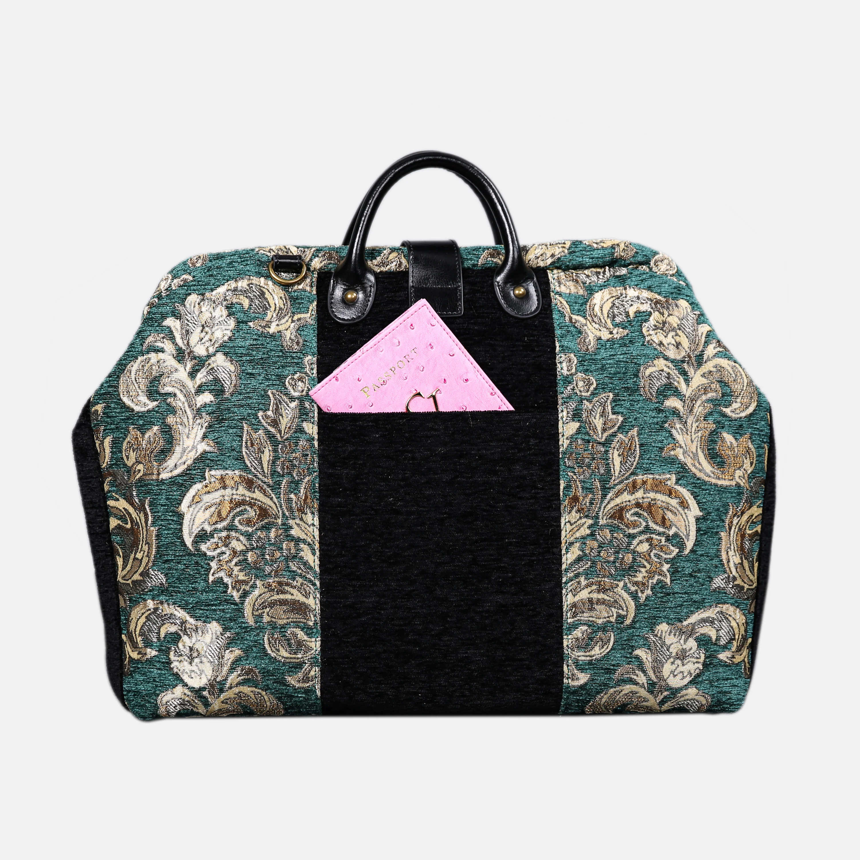 Victorian Blossom Green Laptop Work Bag - Image 4