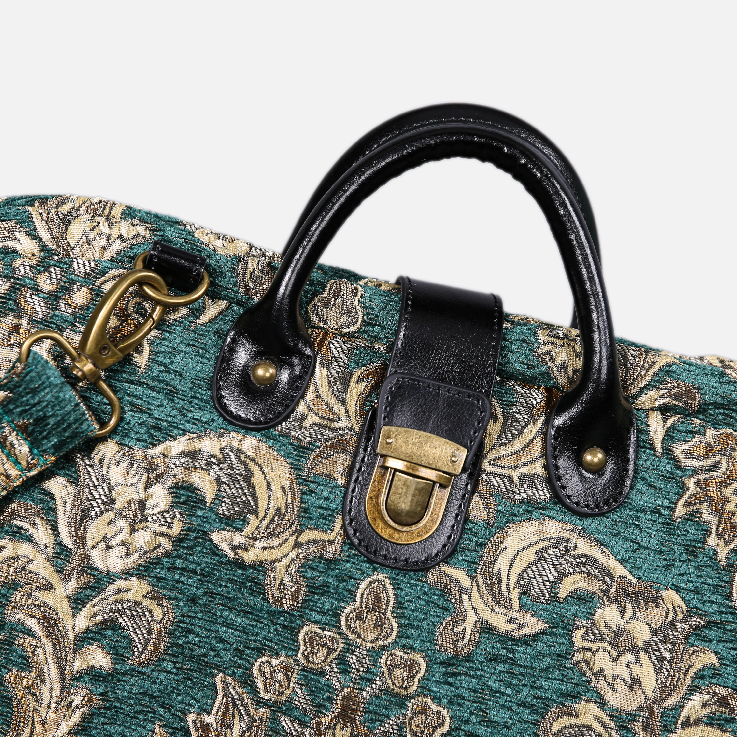 Victorian Blossom Green Laptop Work Bag - Image 6