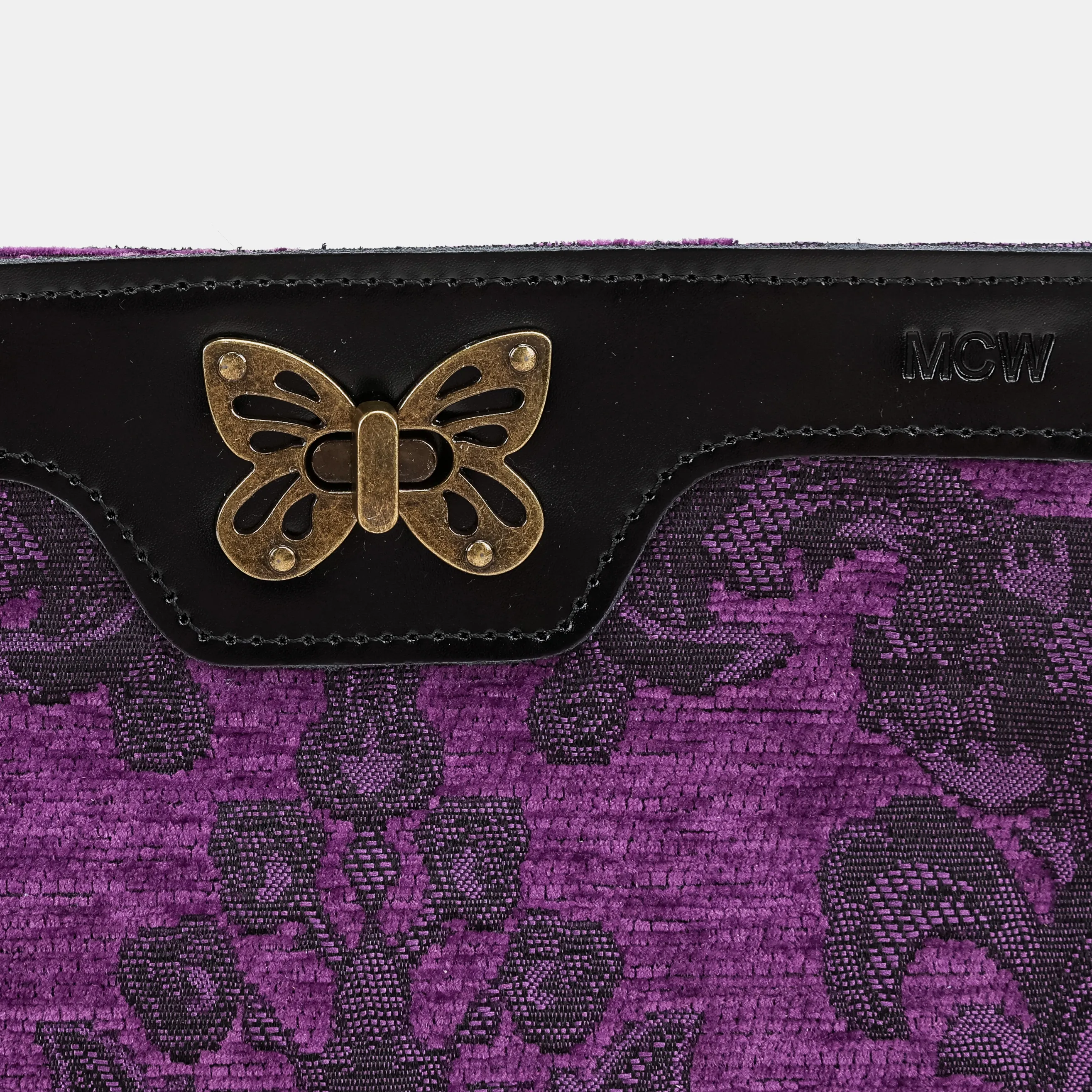 Victorian Blossom Purple Butterfly Crossbody Bag - Image 3