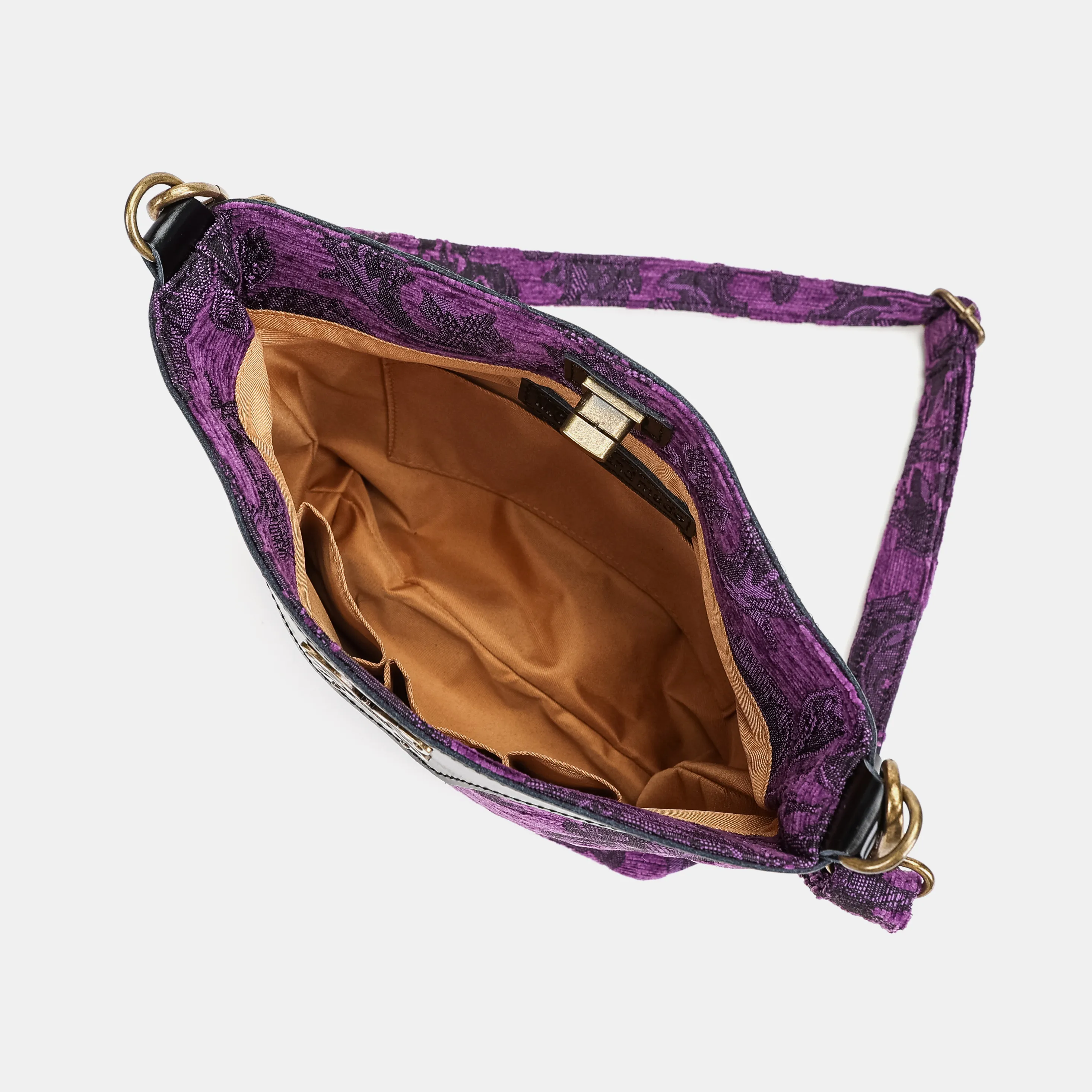 Victorian Blossom Purple Butterfly Crossbody Bag - Image 8