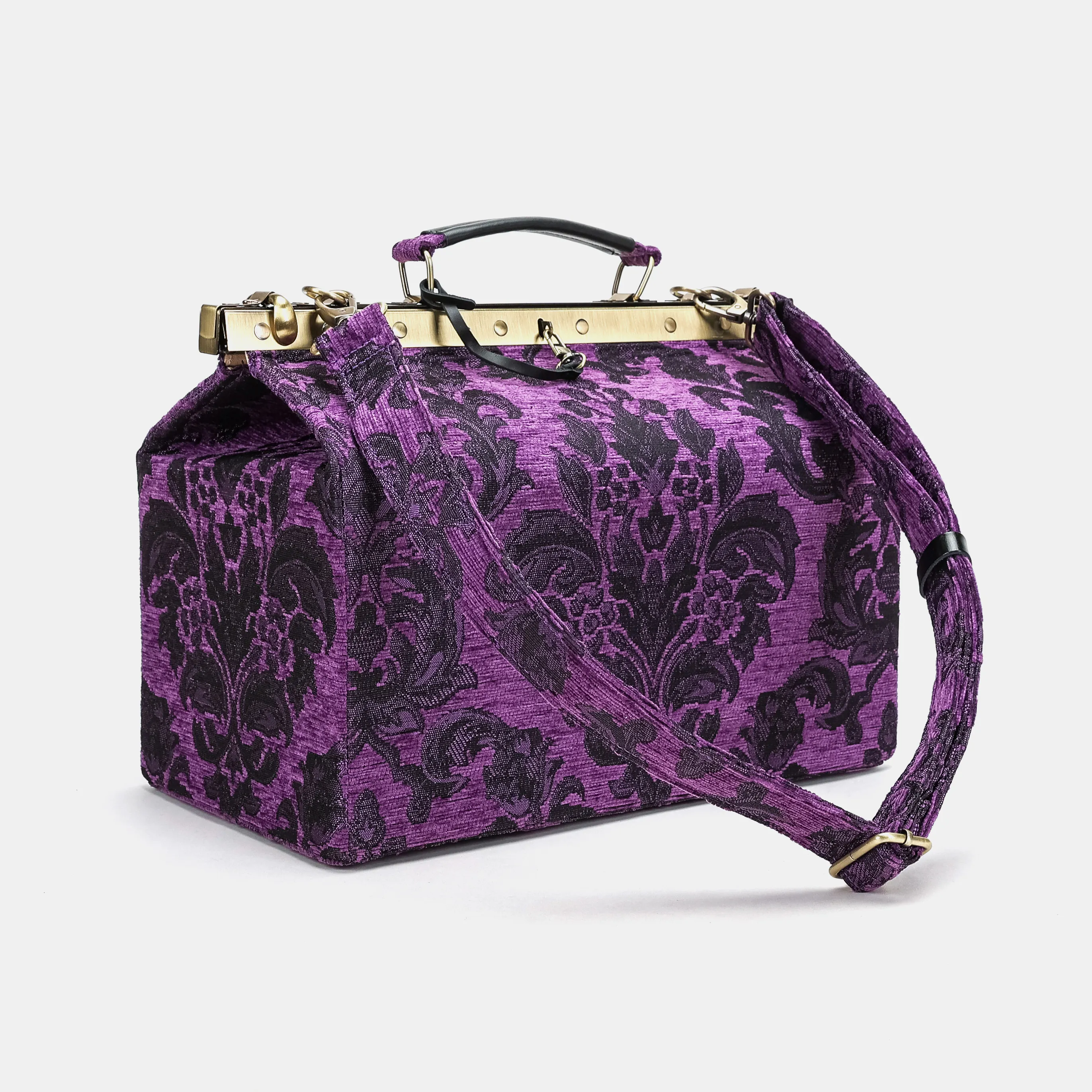 Victorian Blossom Purple Genevieve Carpet Gladstone Bag - Image 11