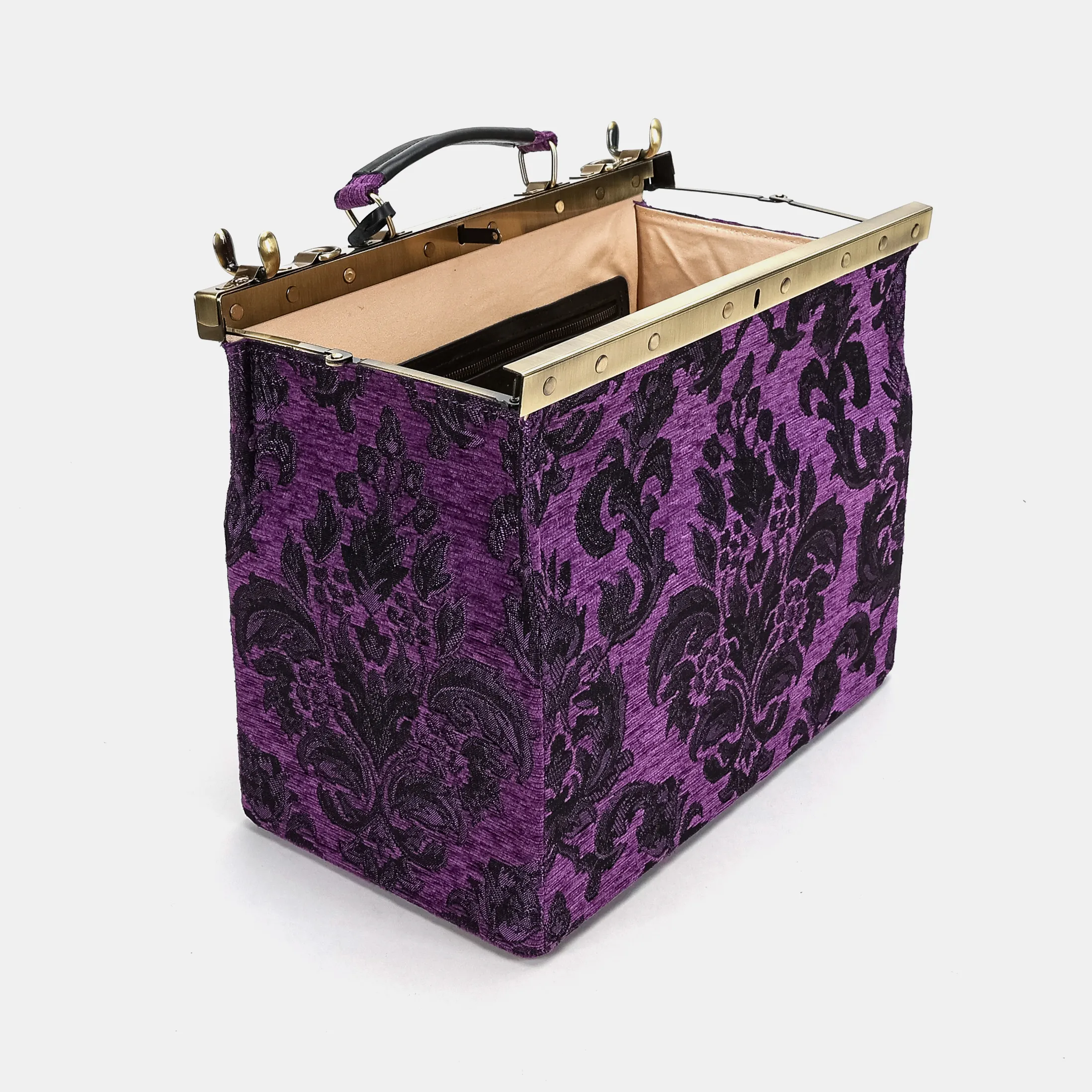 Victorian Blossom Purple Genevieve Carpet Gladstone Bag - Image 12