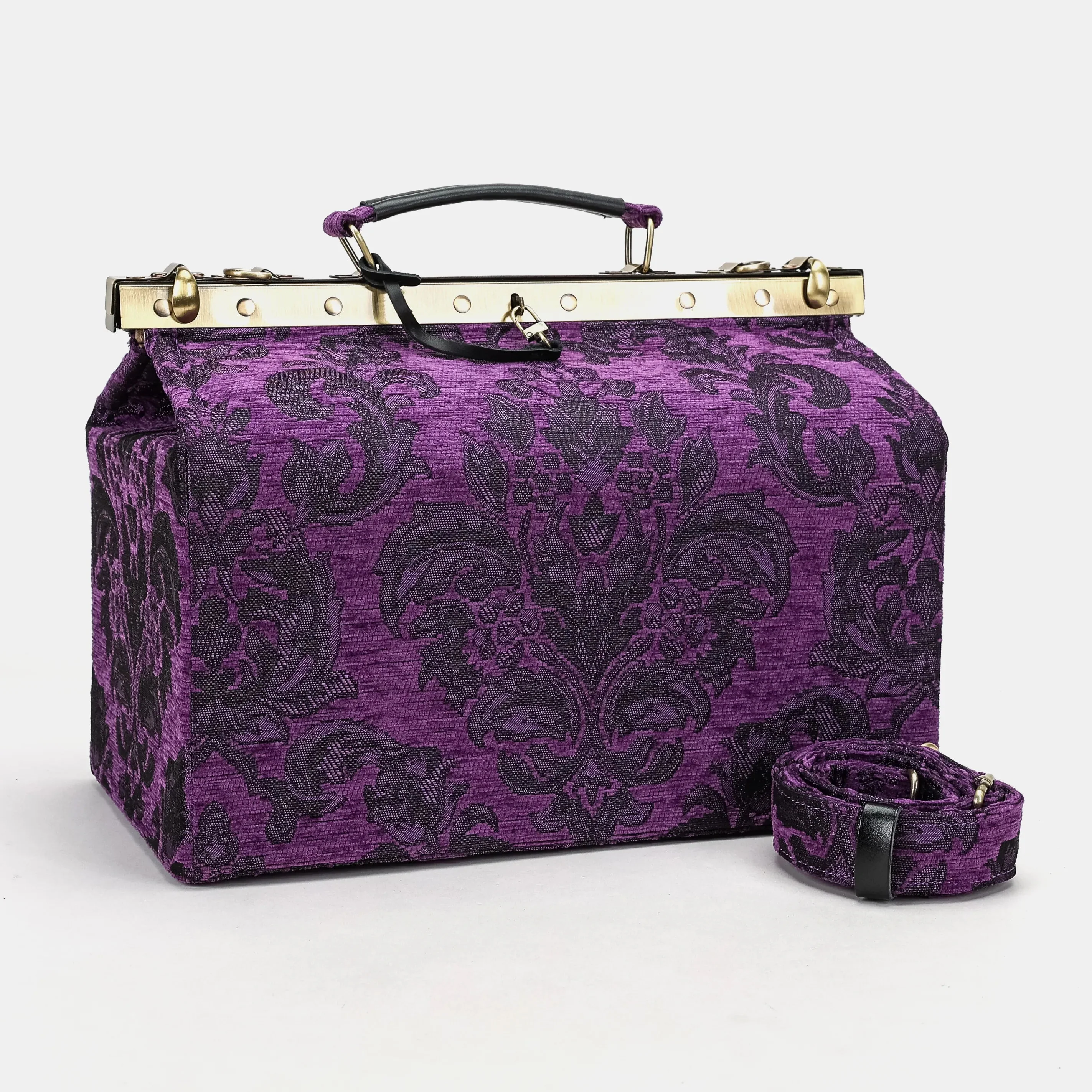 Victorian Blossom Purple Genevieve Carpet Gladstone Bag - Image 2