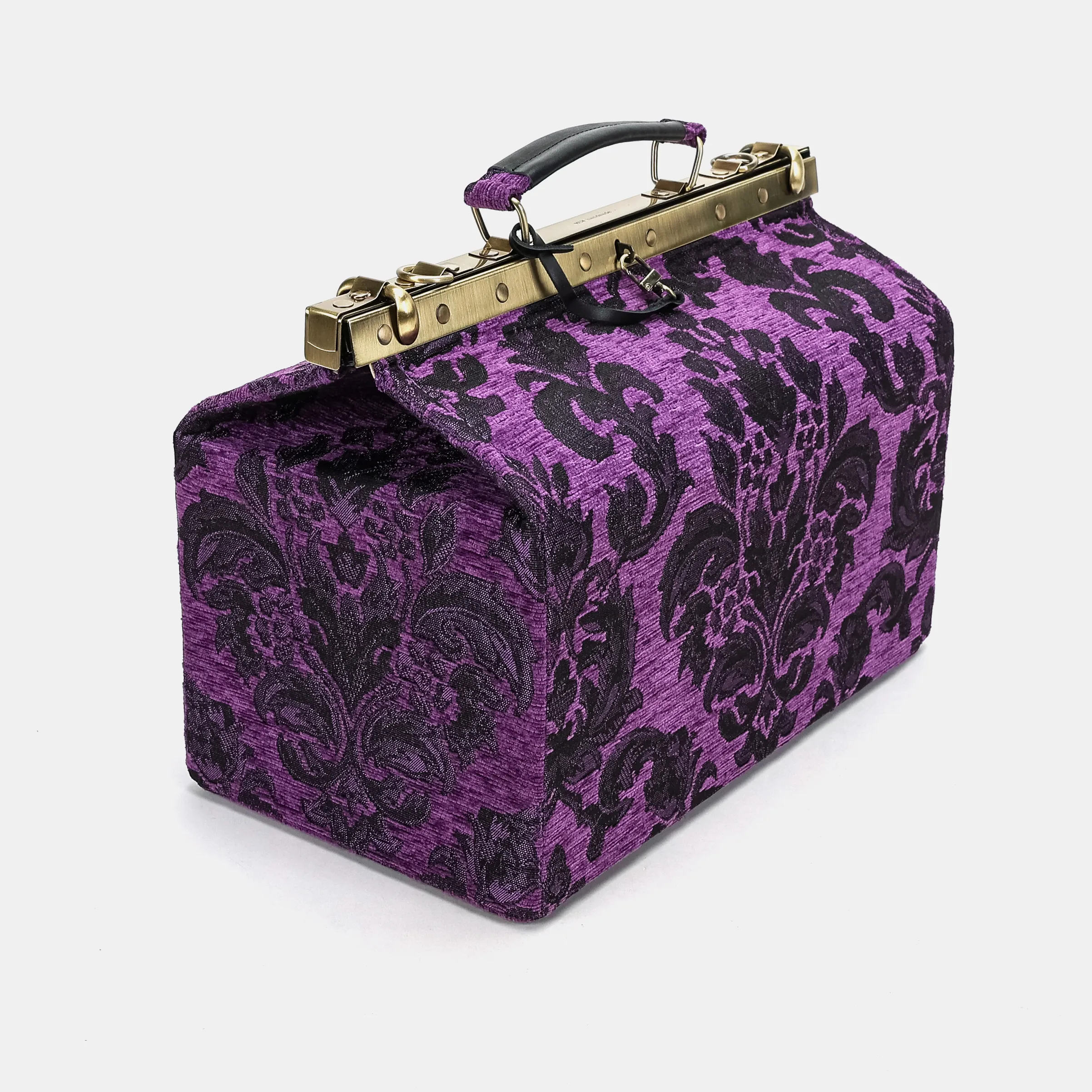 Victorian Blossom Purple Genevieve Carpet Gladstone Bag - Image 4