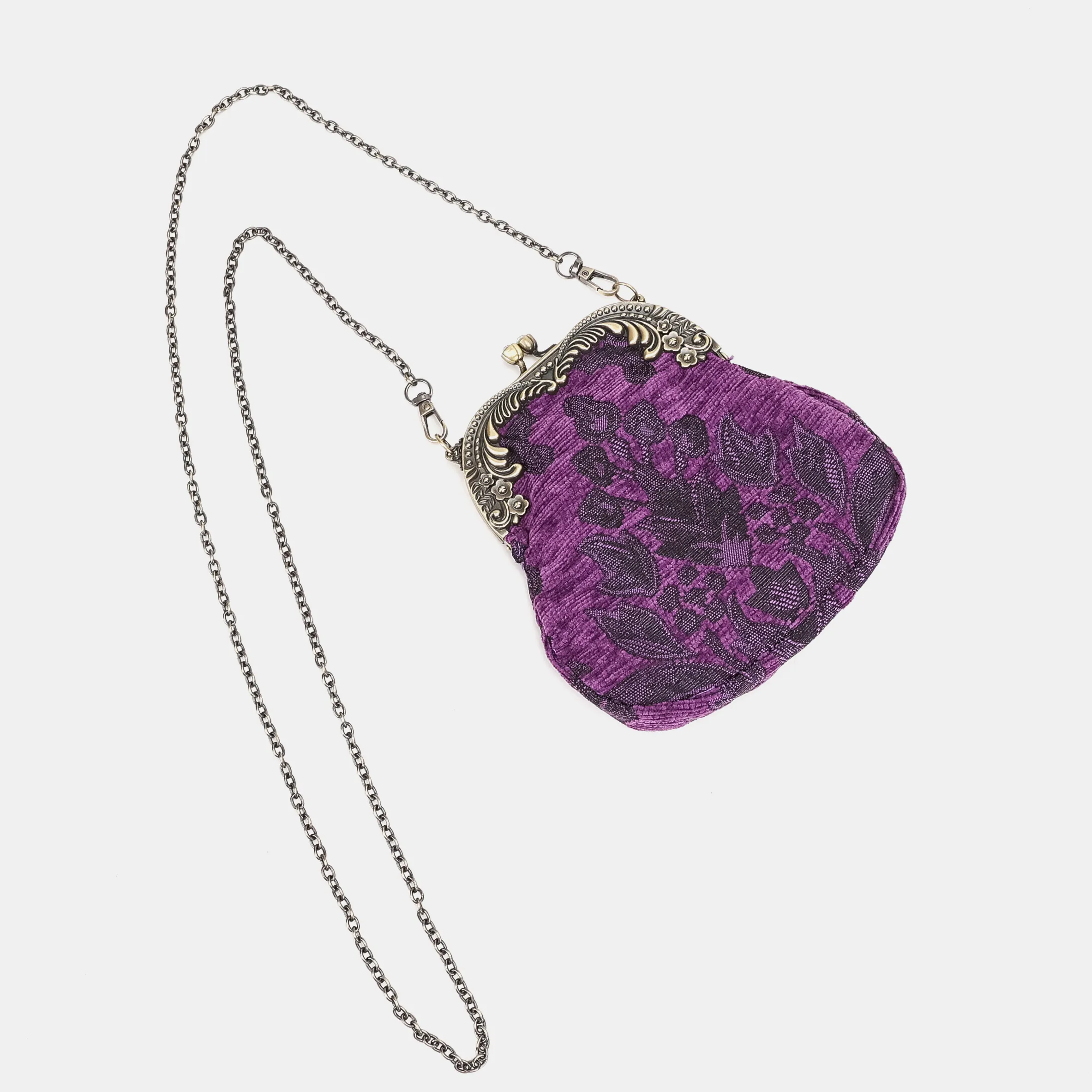 Victorian Blossom Purple Chatelaine Purse Medium - Image 3