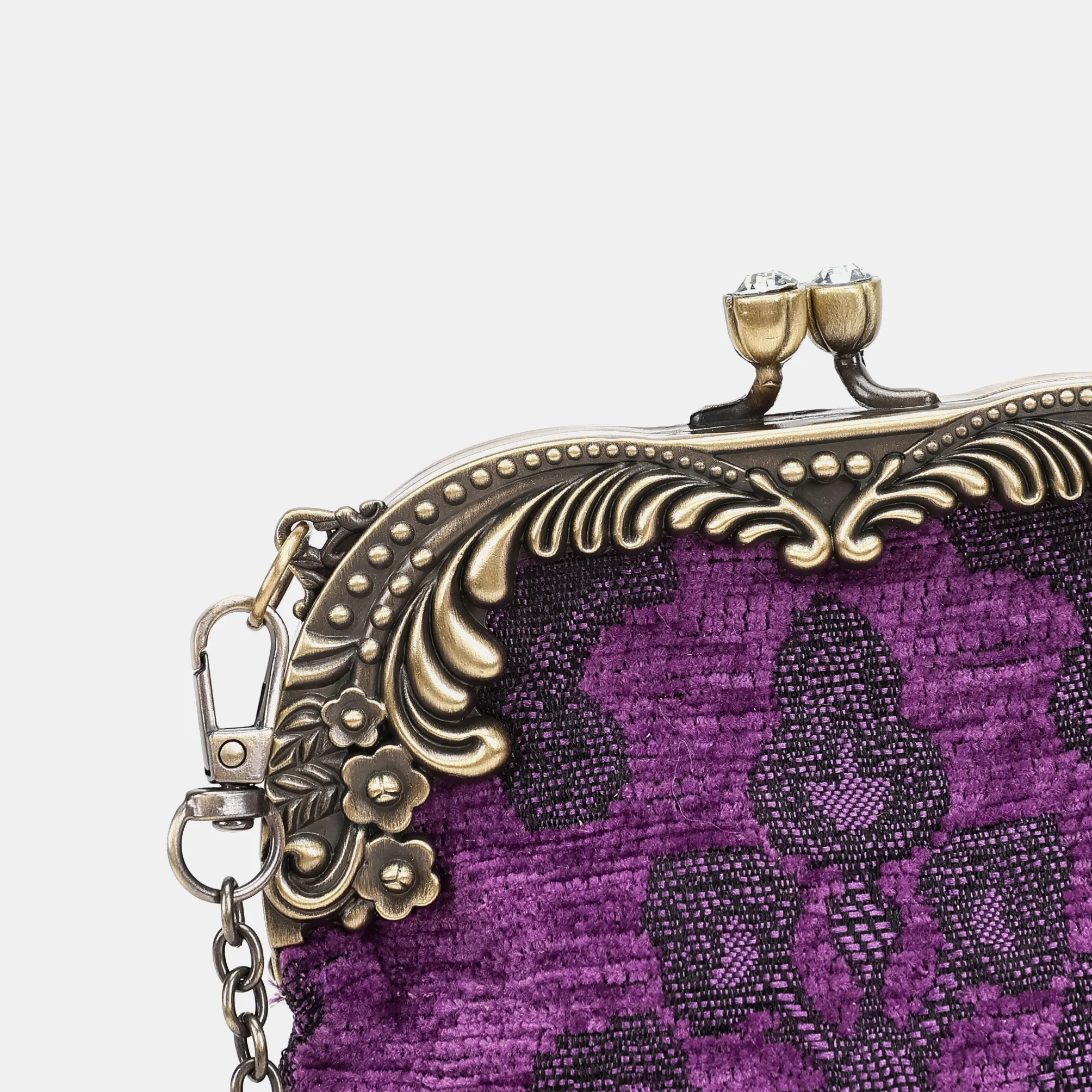 Victorian Blossom Purple Chatelaine Purse Medium - Image 6